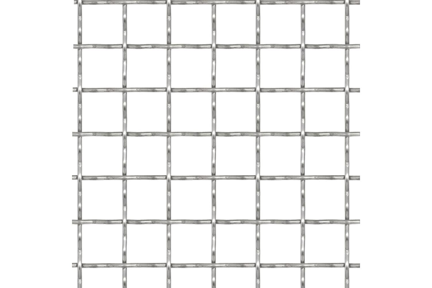 vidaXL 142291 Crimped Garden Wire Fence Stainless Steel 100x85cm 31x31x3mm-2