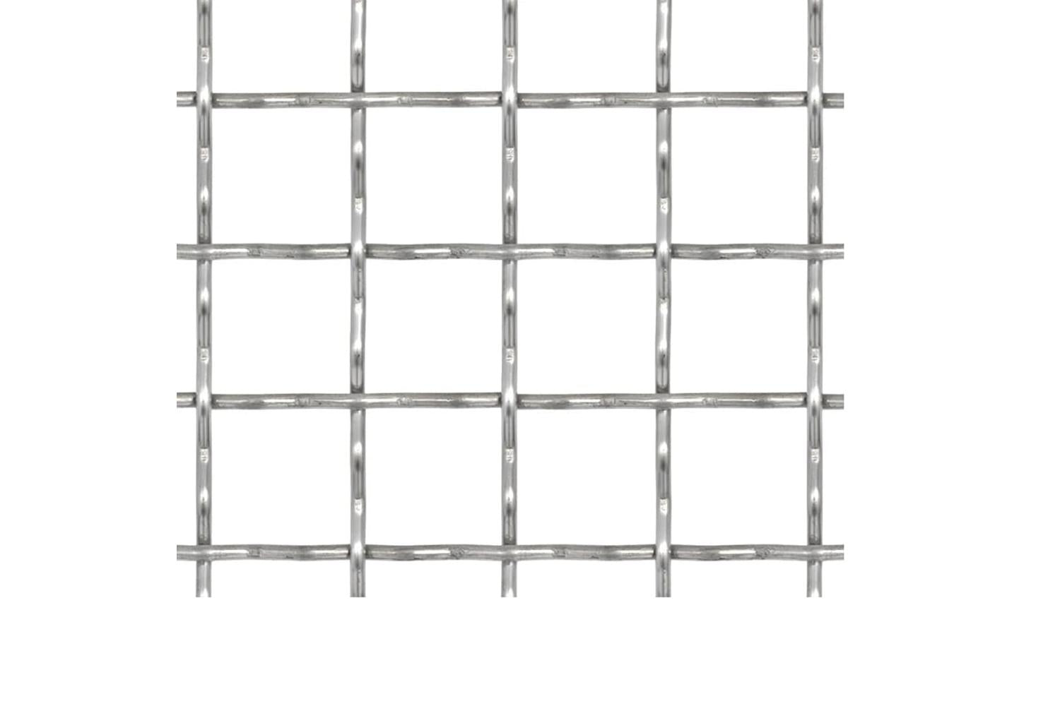 vidaXL 142291 Crimped Garden Wire Fence Stainless Steel 100x85cm 31x31x3mm-3