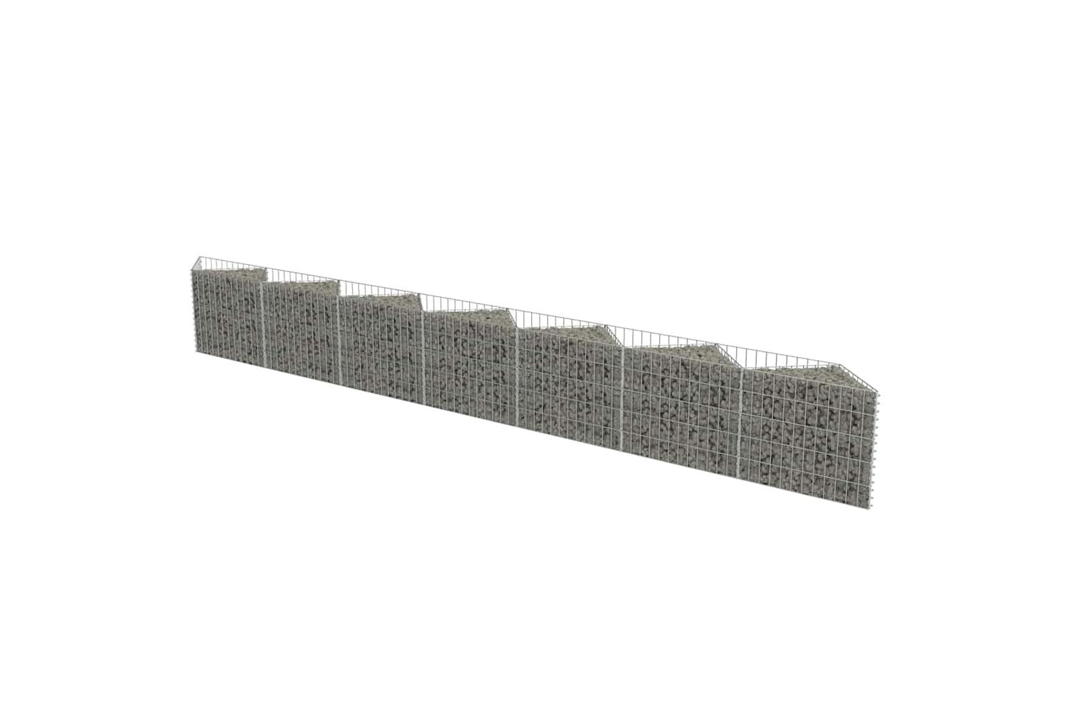 vidaXL 143572 Gabion Wall Galvanised Steel 450x30x50cm-2