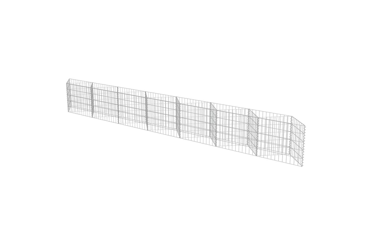 vidaXL 143572 Gabion Wall Galvanised Steel 450x30x50cm-3
