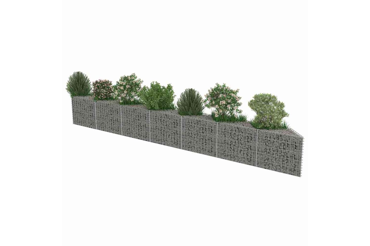 vidaXL 143572 Gabion Wall Galvanised Steel 450x30x50cm-5