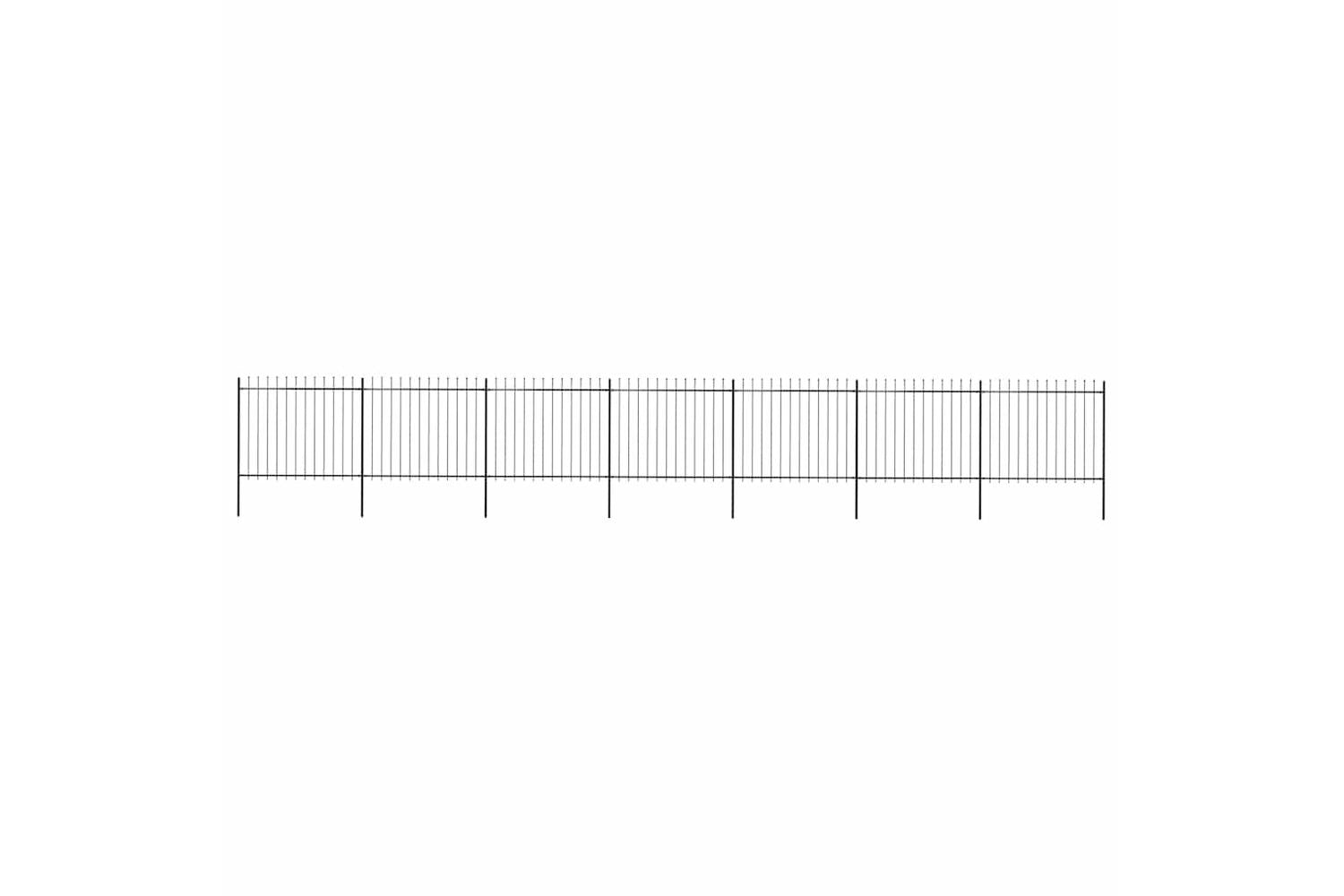 Vidaxl 277635 Garden Fence With Spear Top Steel 11.9x1.5 M Black
