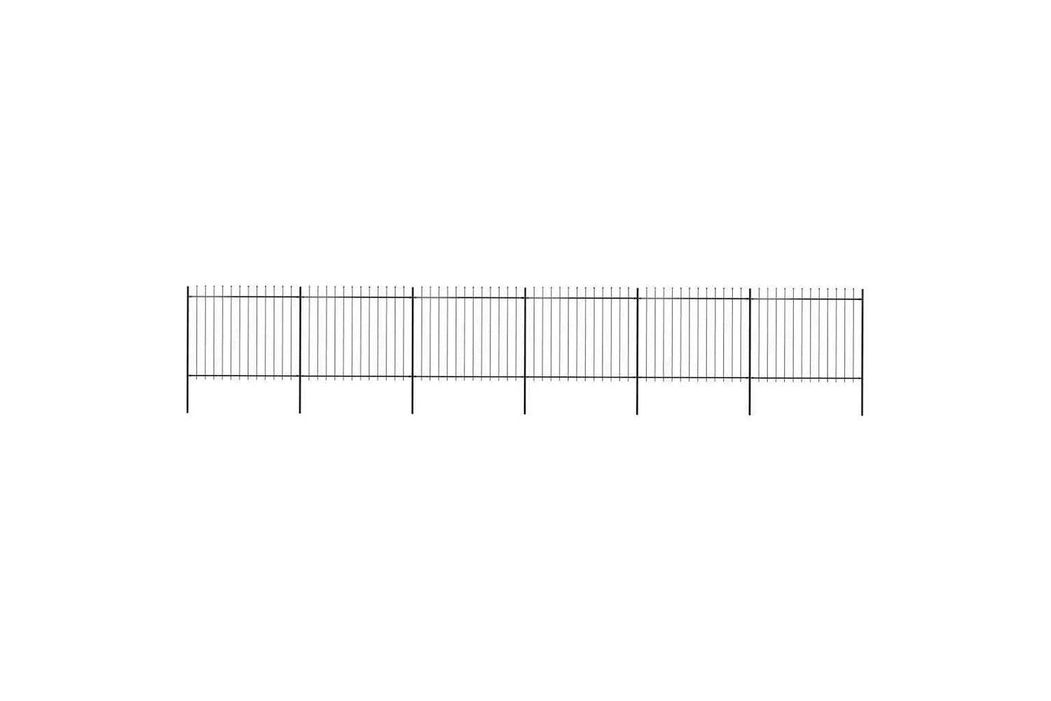 Vidaxl 277634 Garden Fence With Spear Top Steel 10.2x1.5 M Black