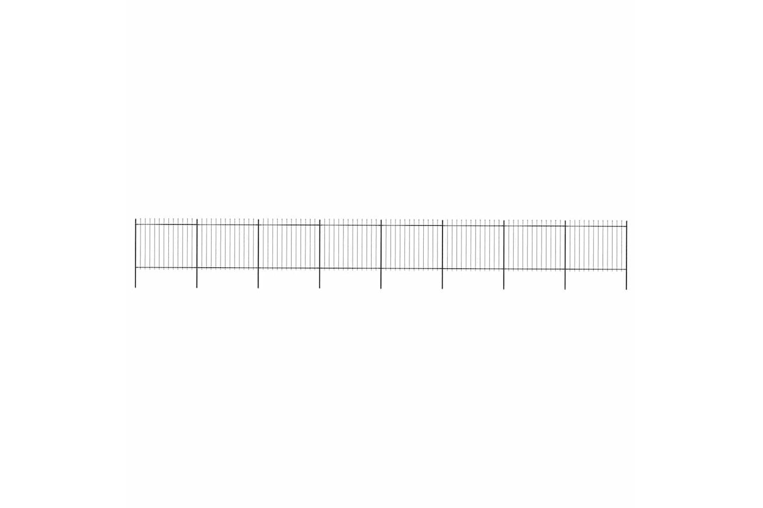 Vidaxl 277636 Garden Fence With Spear Top Steel 13.6x1.5 M Black