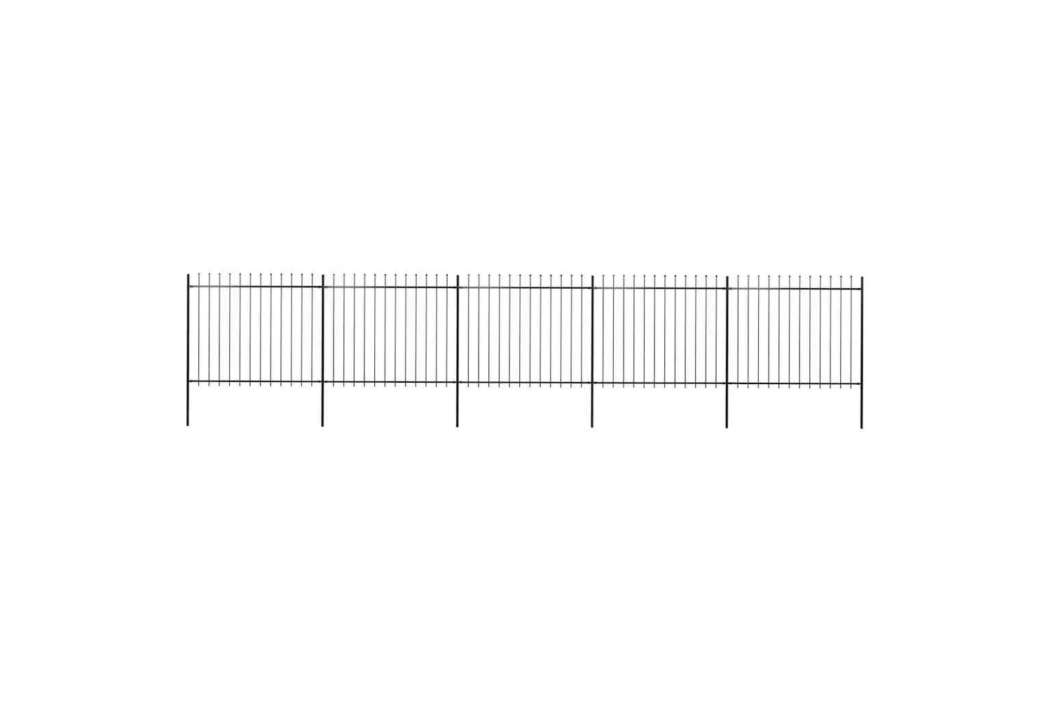 Vidaxl 277633 Garden Fence With Spear Top Steel 8.5x1.5 M Black