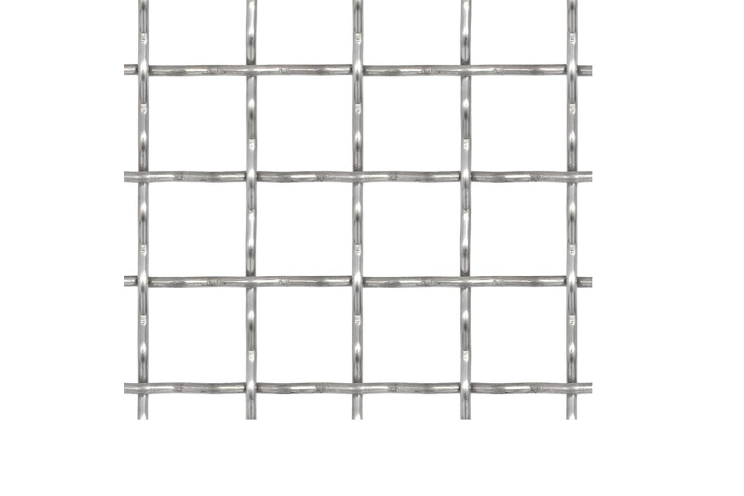 vidaXL 142289 Crimped Garden Wire Fence Stainless Steel 100x85cm 21x21x2.5mm-3