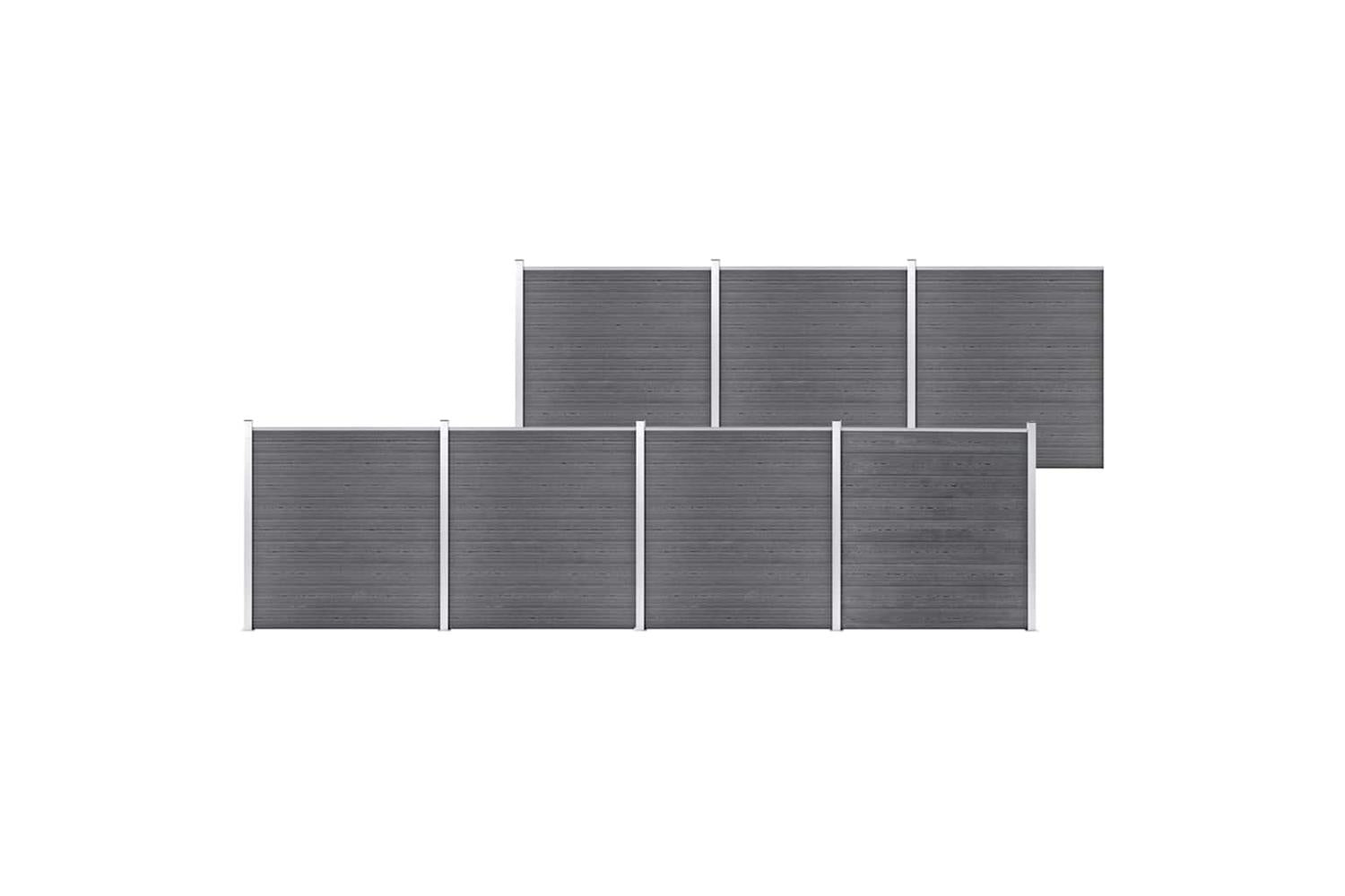 vidaXL 3053230 Garden Fence Wpc 1218x186cm Grey