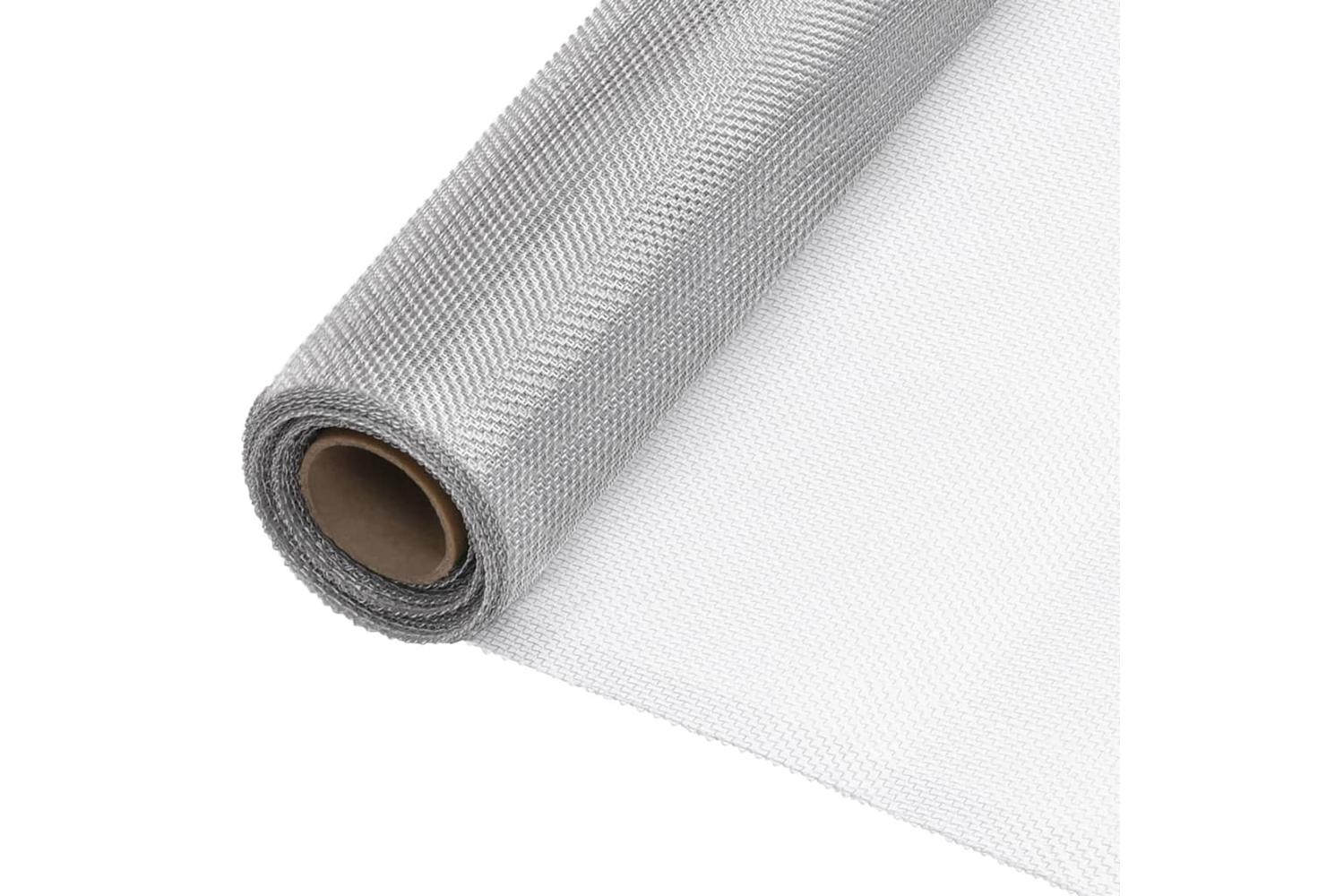 vidaXL 150854 Mesh Screen Aluminium 112x2000cm Silver