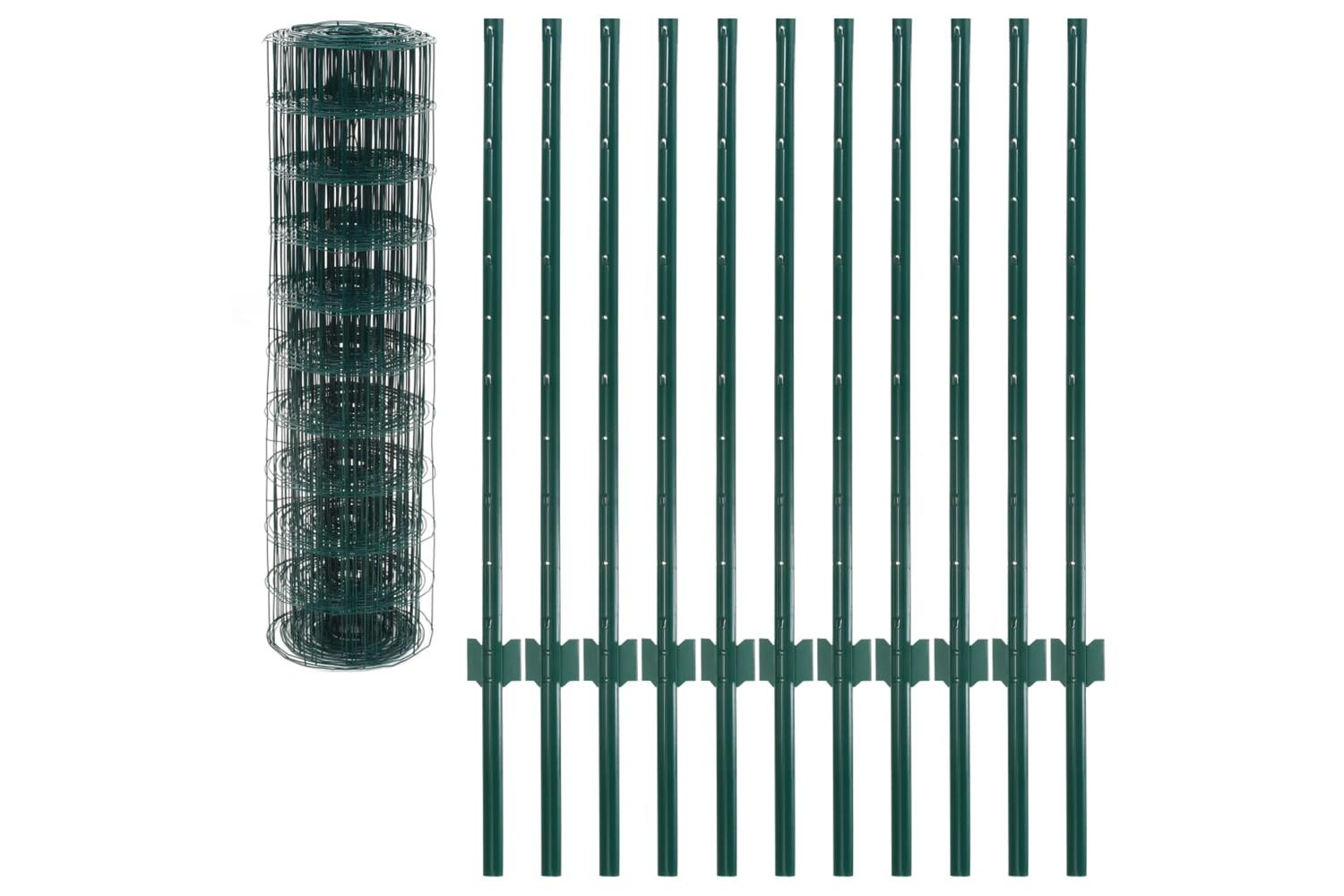 vidaXL 142815 Euro Fence Steel | 20 x 1 m | Green-2