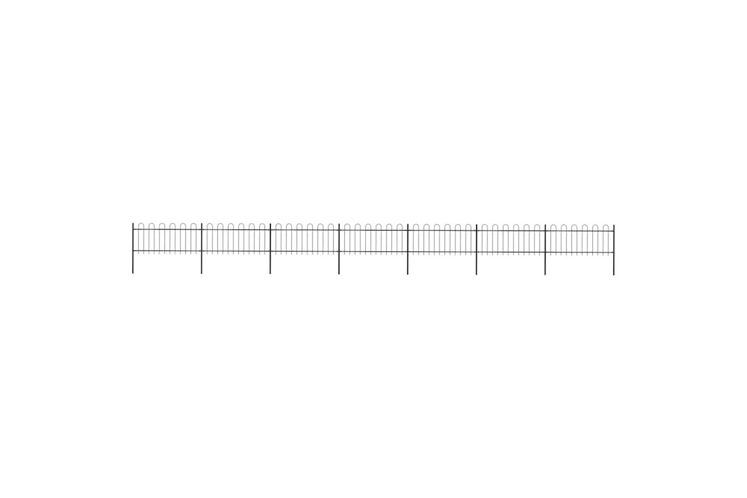 Vidaxl 277653 Garden Fence With Hoop Top Steel 11.9x0.8 M Black