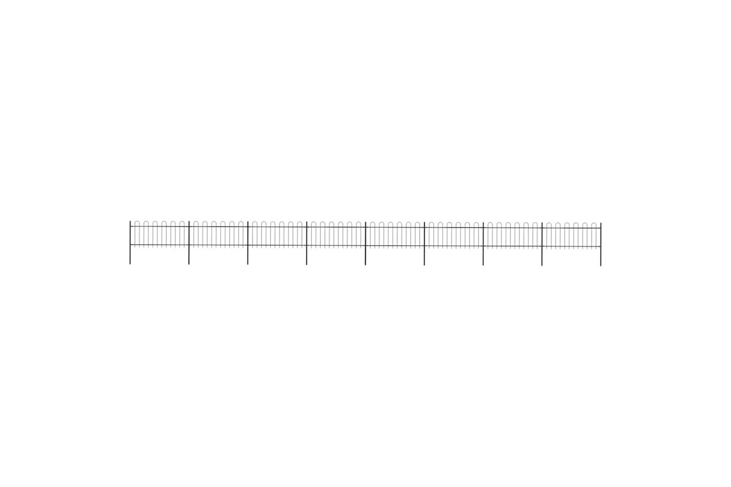 Vidaxl 277654 Garden Fence With Hoop Top Steel 13.6x0.8 M Black