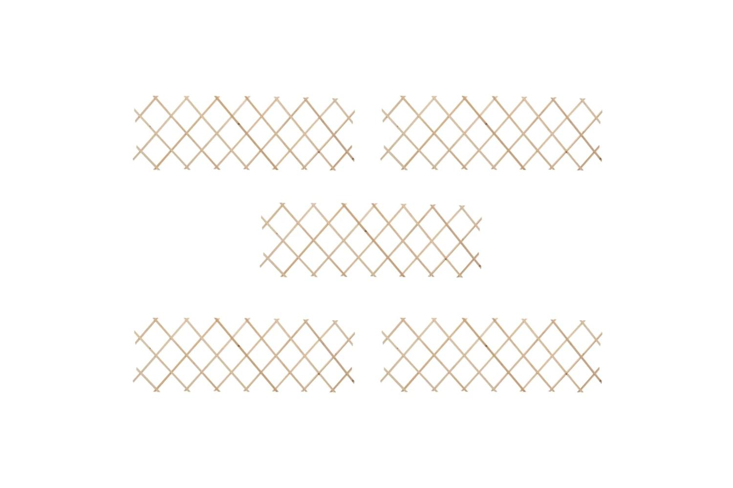 vidaXL 47240 Trellis Fences 5 Pcs Firwood 180x60cm