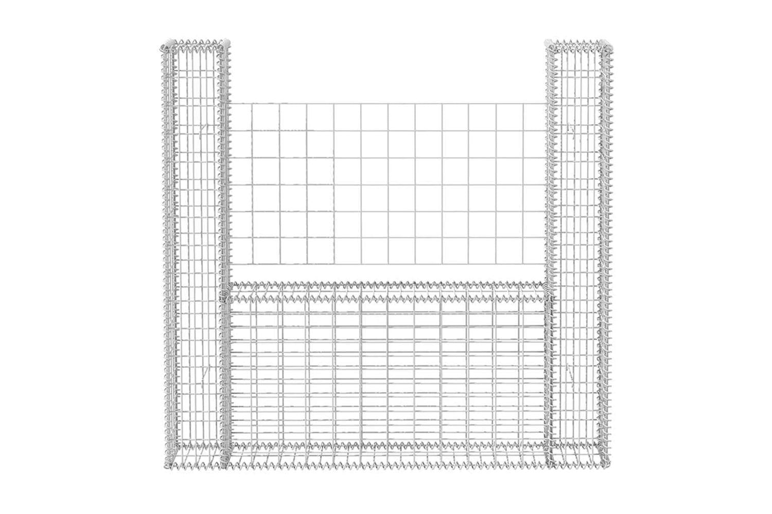 vidaXL 142545 Gabion Basket U-shape Galvanised Steel 160x20x150cm-4