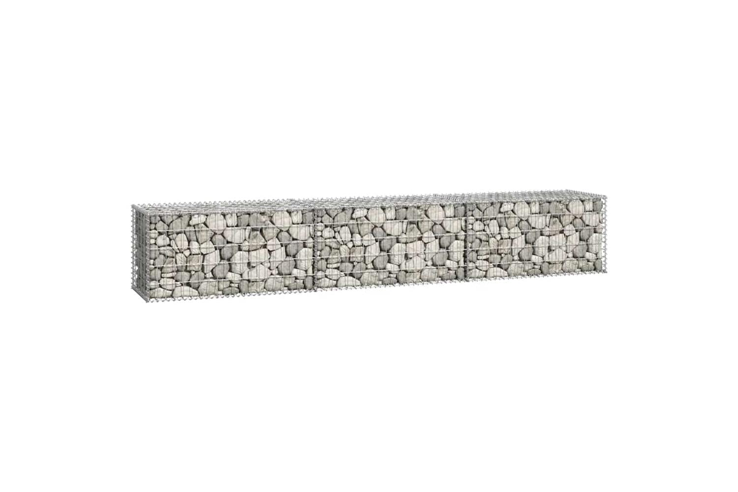 vidaXL 143591 Gabion Wall With Covers Galvanised Steel 300x50x50cm-4