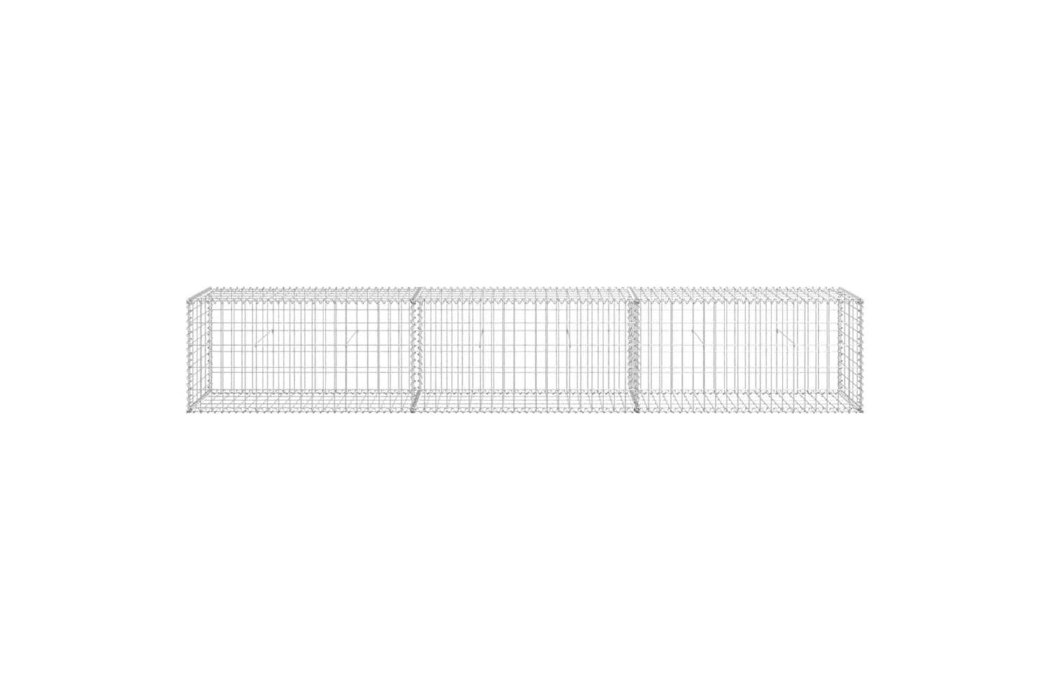 vidaXL 143591 Gabion Wall With Covers Galvanised Steel 300x50x50cm-5