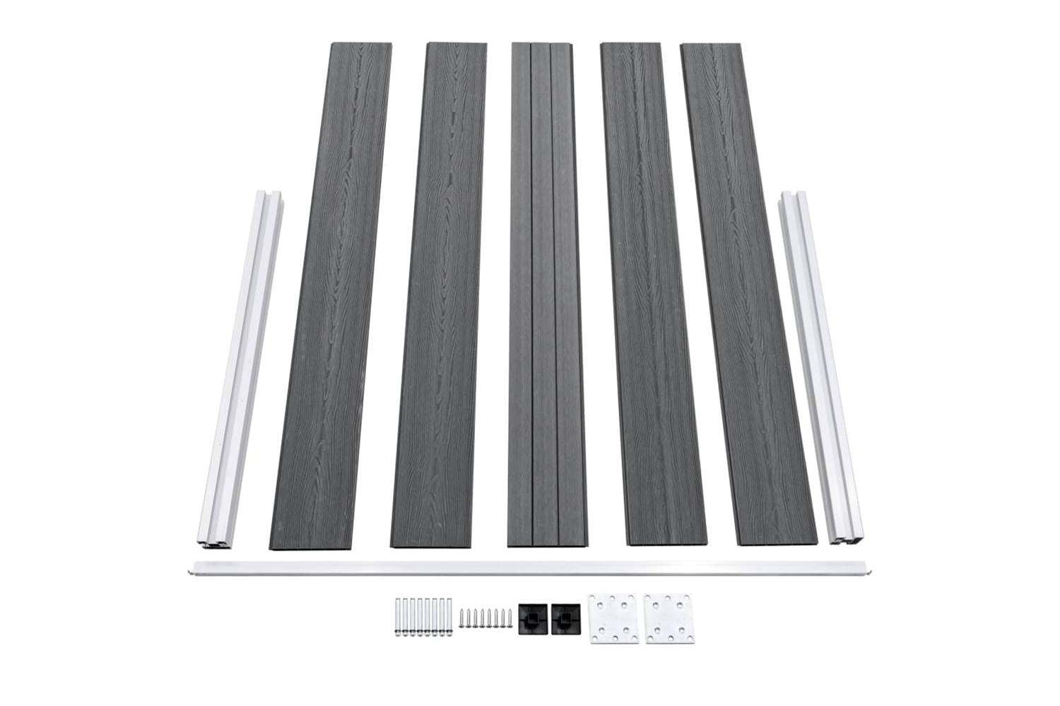 vidaXL 3053247 Garden Fence Wpc 353x106cm Grey-6