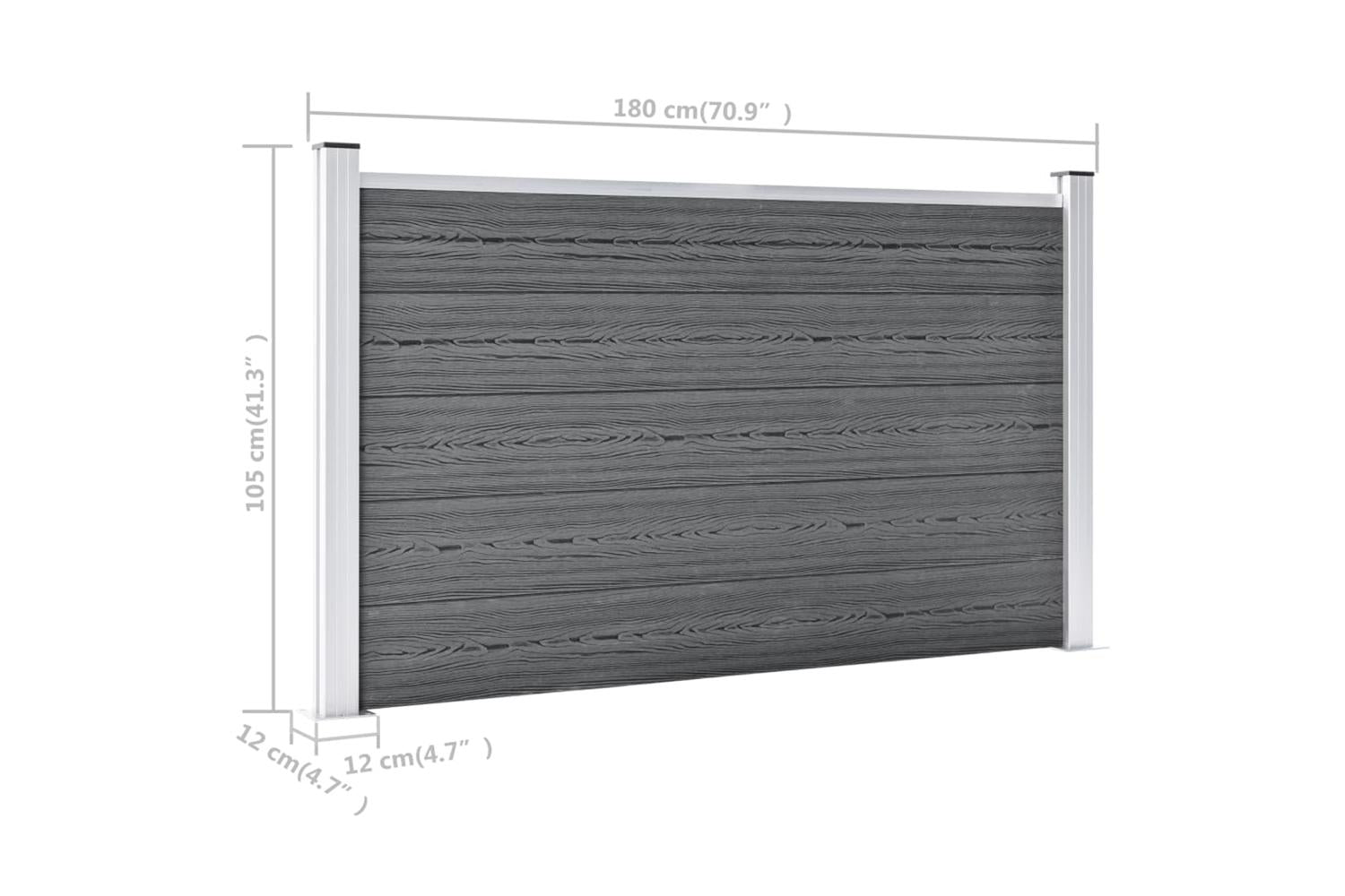 vidaXL 3053247 Garden Fence Wpc 353x106cm Grey-9