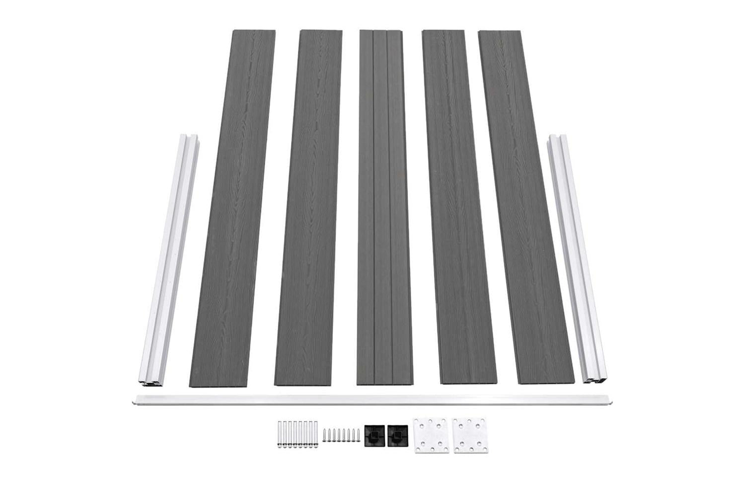 vidaXL Garden Fence Wpc 180x105cm Grey-6