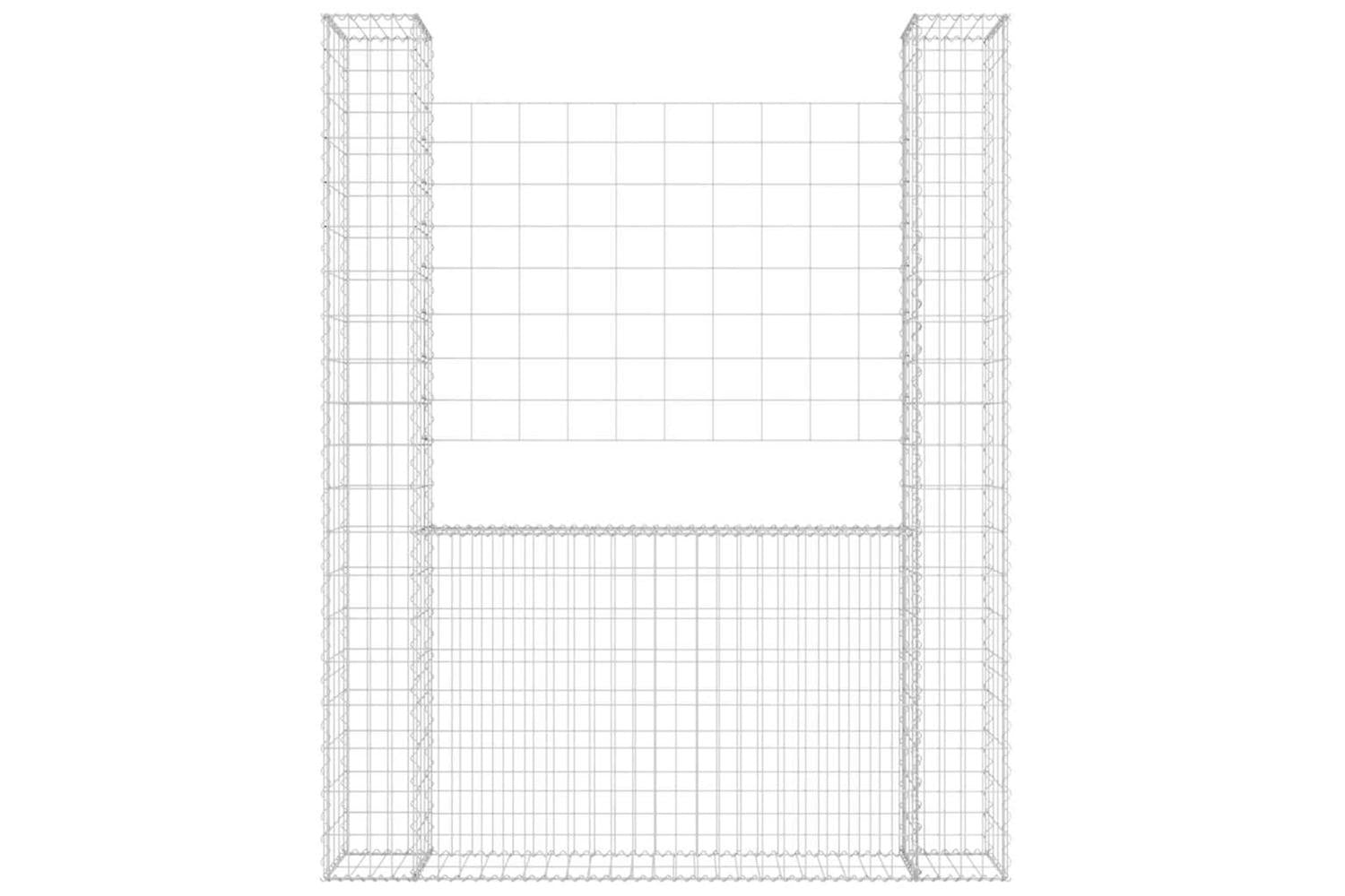 Vidaxl 151289 U-shape Gabion Basket With 2 Posts Iron 140x20x200 Cm-3