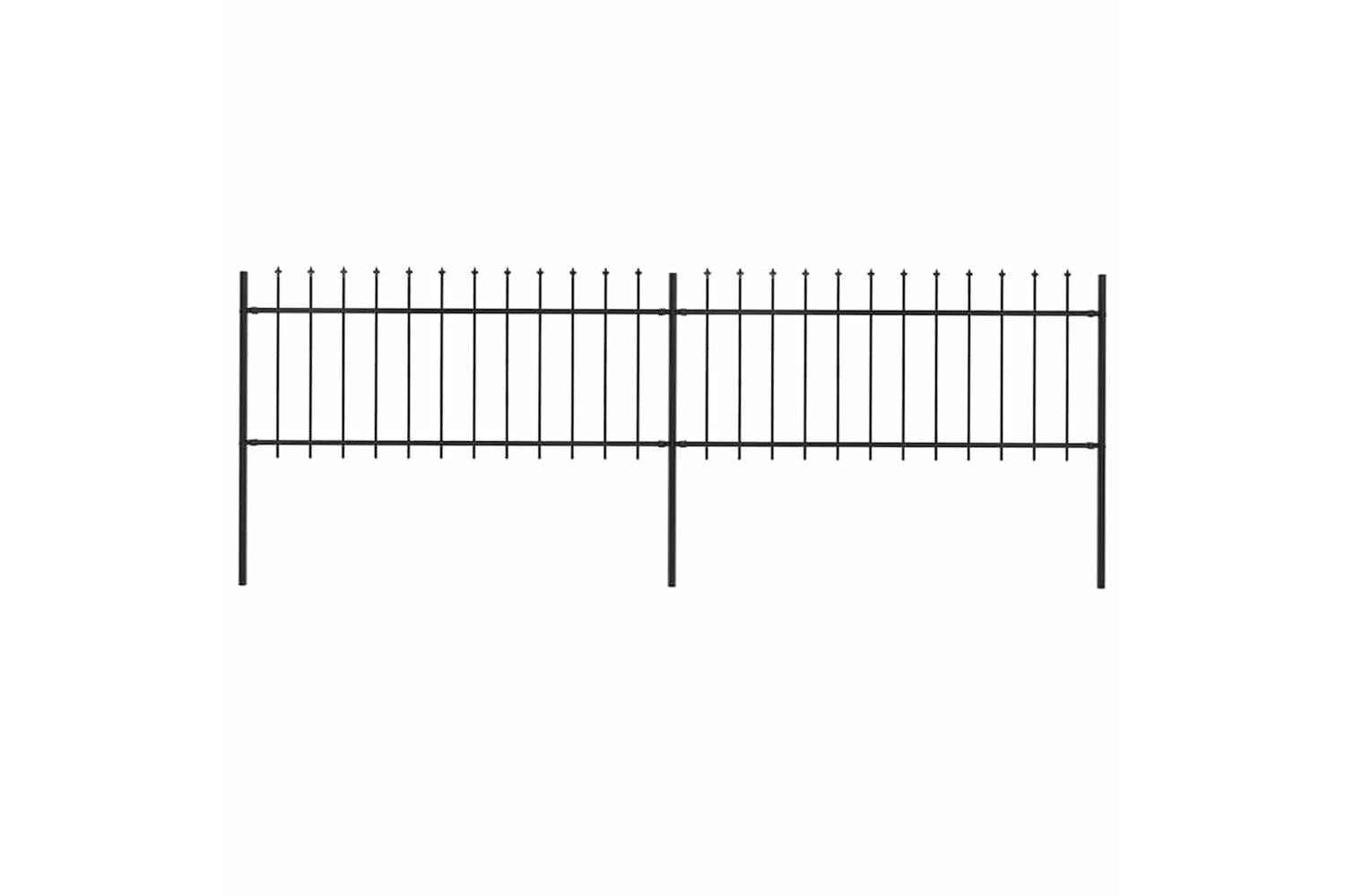 Vidaxl 277603 Garden Fence With Spear Top Steel 3.4x0.8 M Black