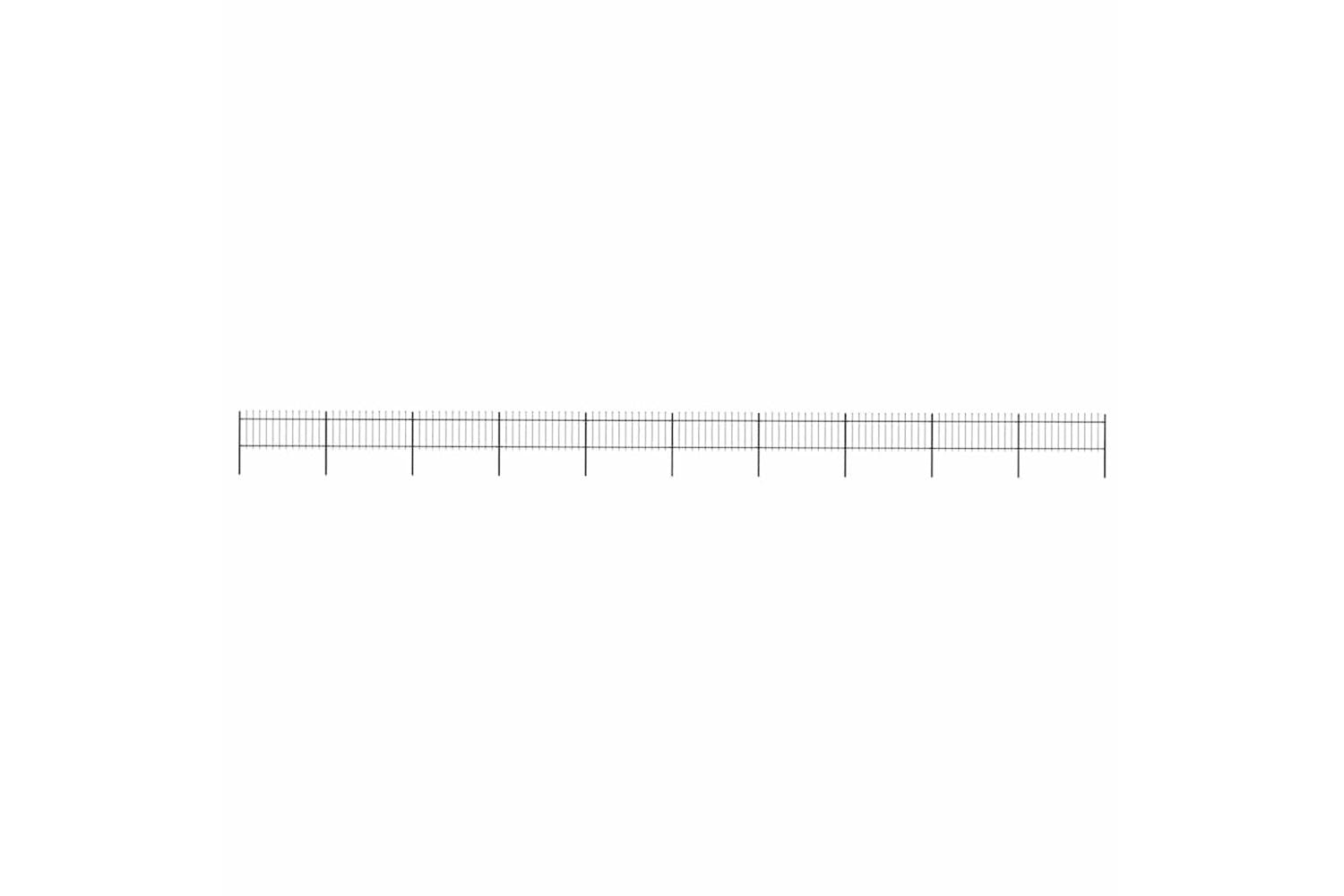 Vidaxl 277611 Garden Fence With Spear Top Steel 17x0.8 M Black