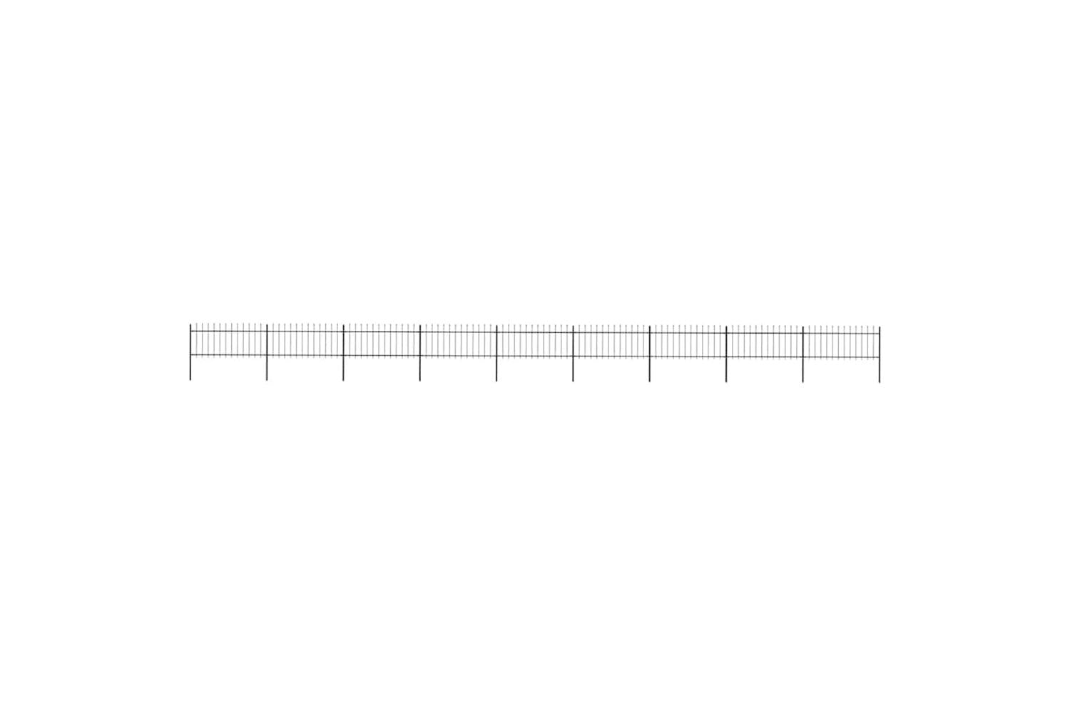 Vidaxl 277610 Garden Fence With Spear Top Steel 15.3x0.8 M Black