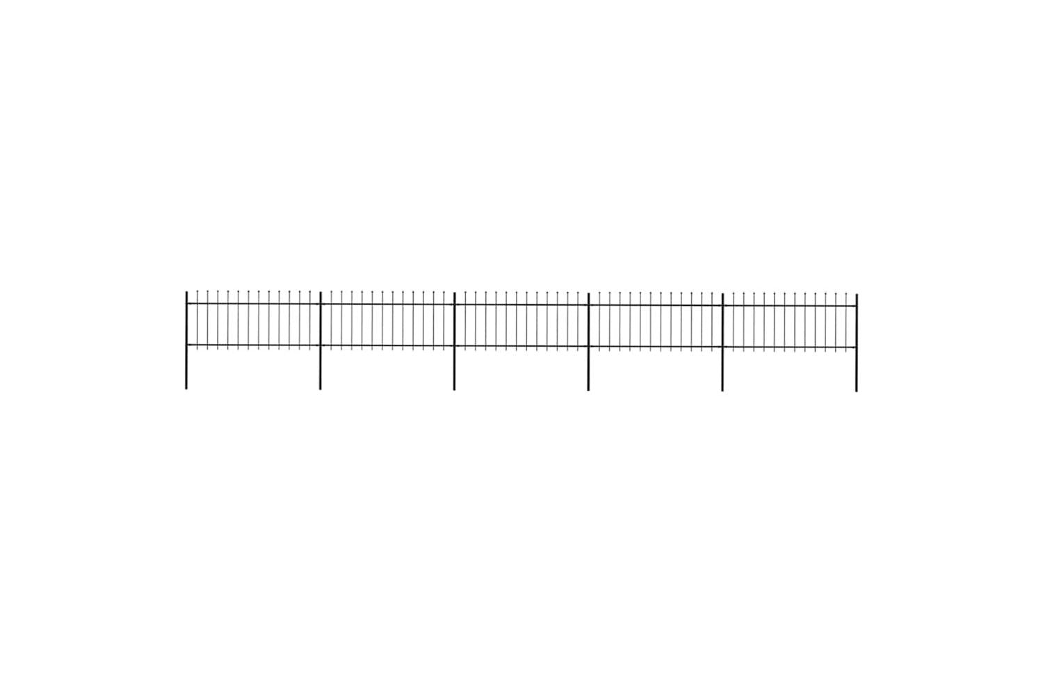 Vidaxl 277606 Garden Fence With Spear Top Steel 8.5x0.8 M Black