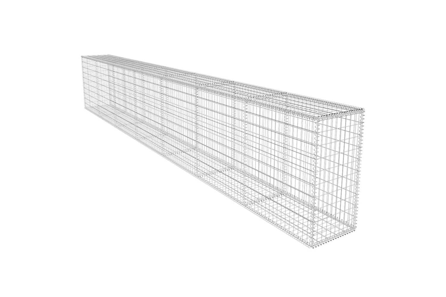 vidaXL 142530 Gabion Wall With Cover Galvanised Steel 600x50x100cm-2