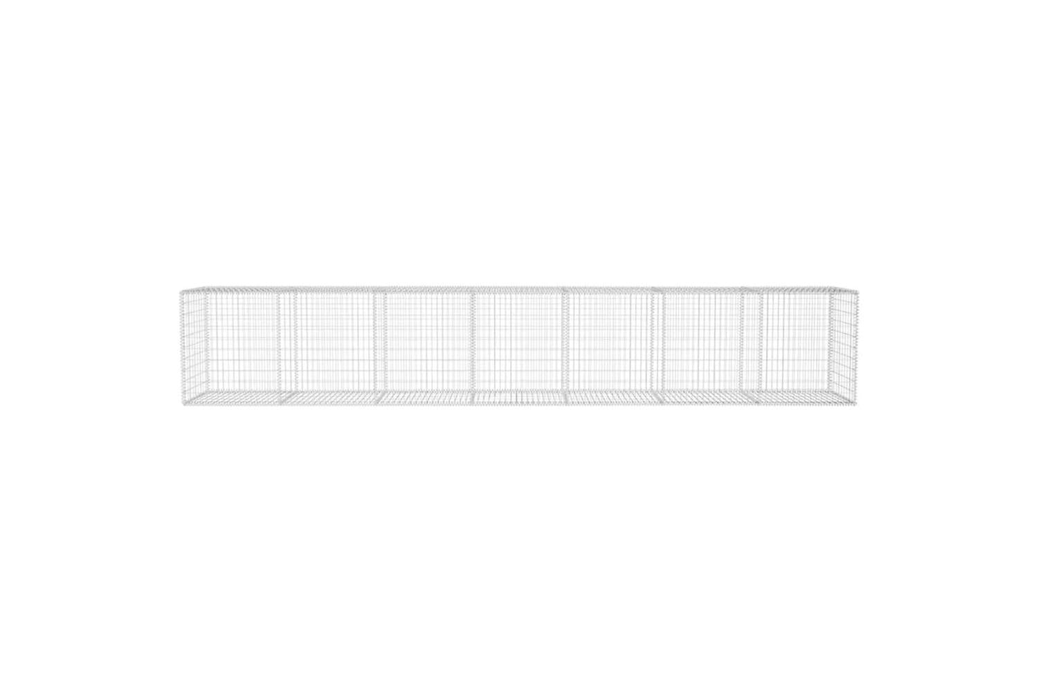 vidaXL 142530 Gabion Wall With Cover Galvanised Steel 600x50x100cm-3