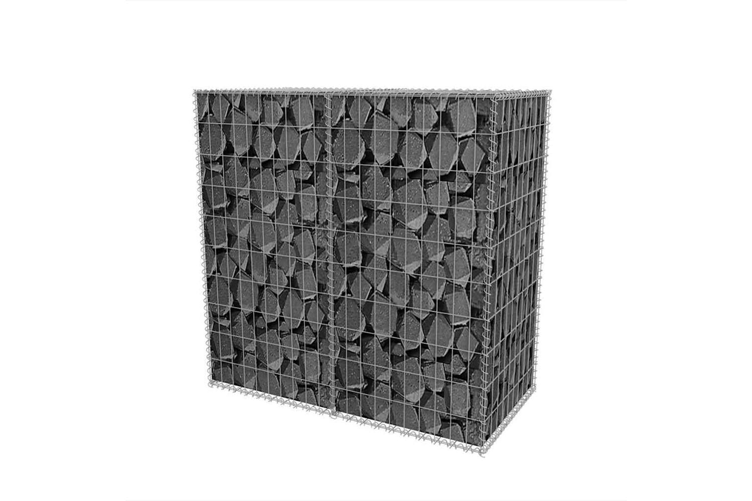 vidaXL 142550 Gabion Basket Galvanised Steel 100x50x100cm-3