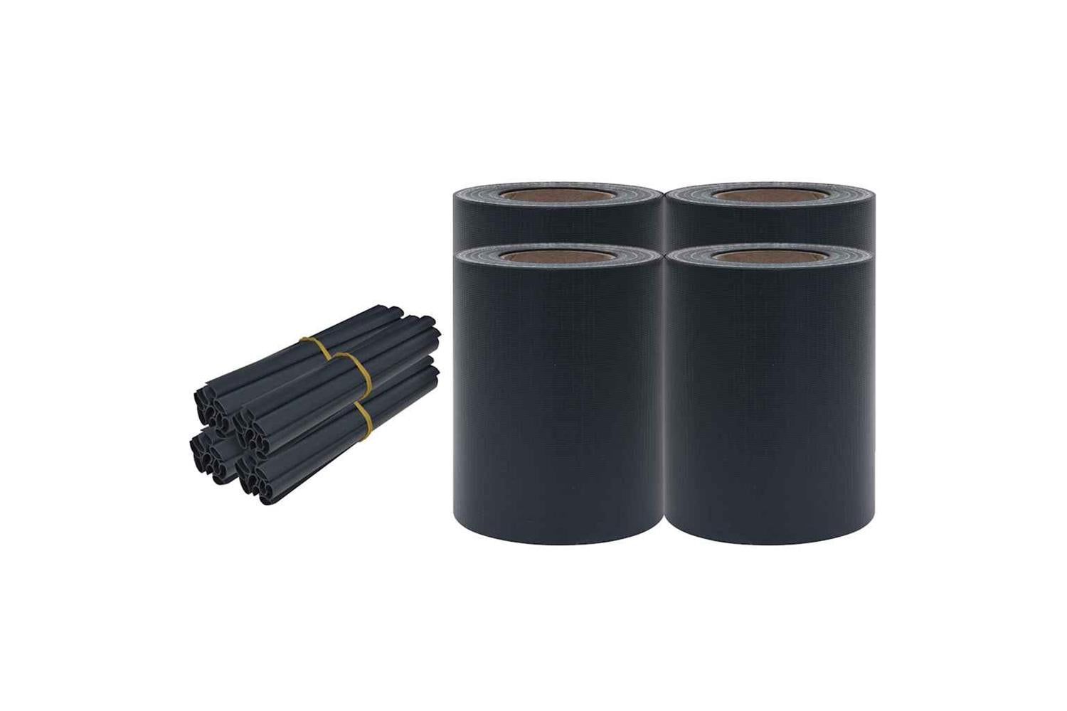 Vidaxl Garden Privacy Screens 4 Pcs Pvc 35x0.19 M Matte Dark Grey-2