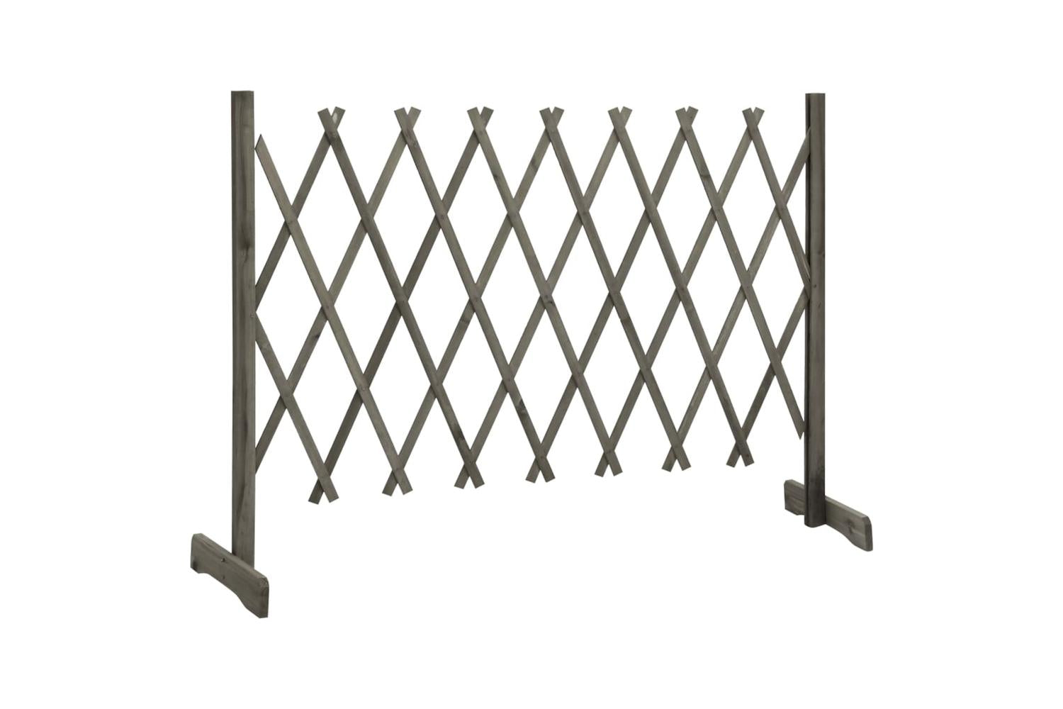 Vidaxl 314827 Garden Trellis Fence Grey 150x80 Cm Solid Firwood-2