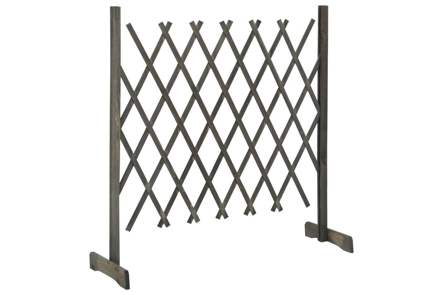 Vidaxl 314825 Garden Trellis Fence Grey 120x90 Cm Solid Firwood-2