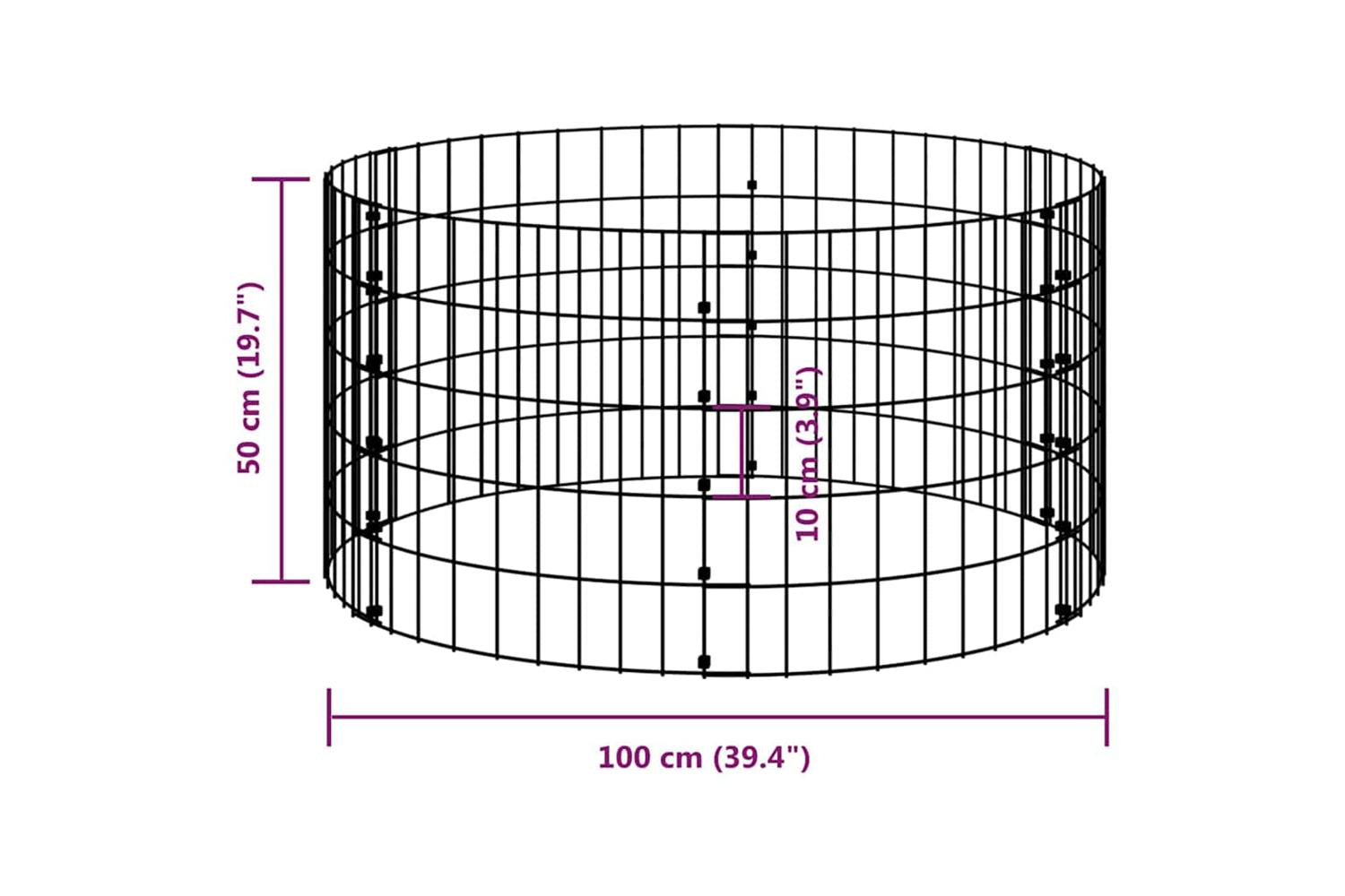 vidaXL Circular Gabion Pole Galvanised Steel 100x50cm-6