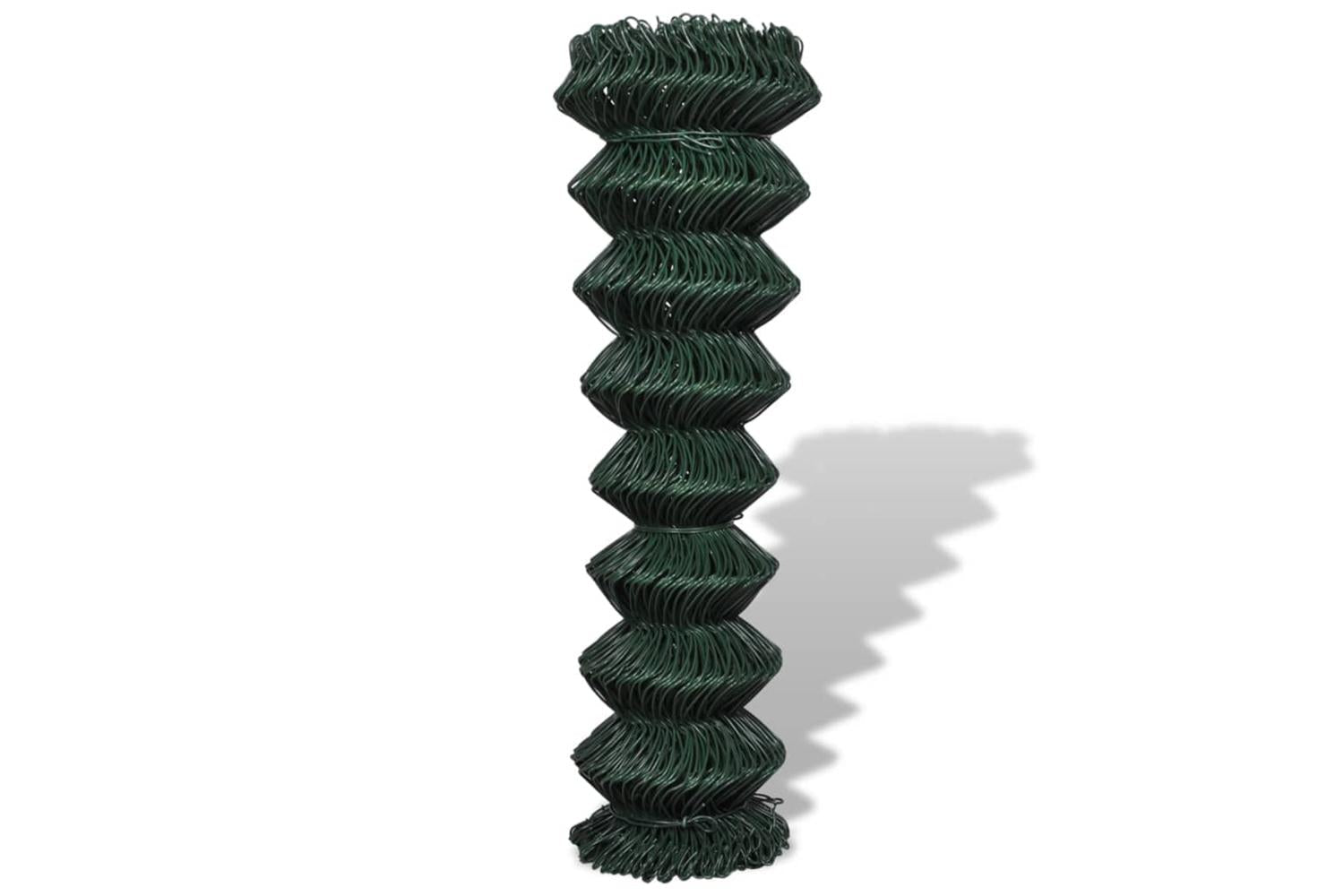 Vidaxl 140346 Chain Link Fence Steel 1,5x15 M Green-2