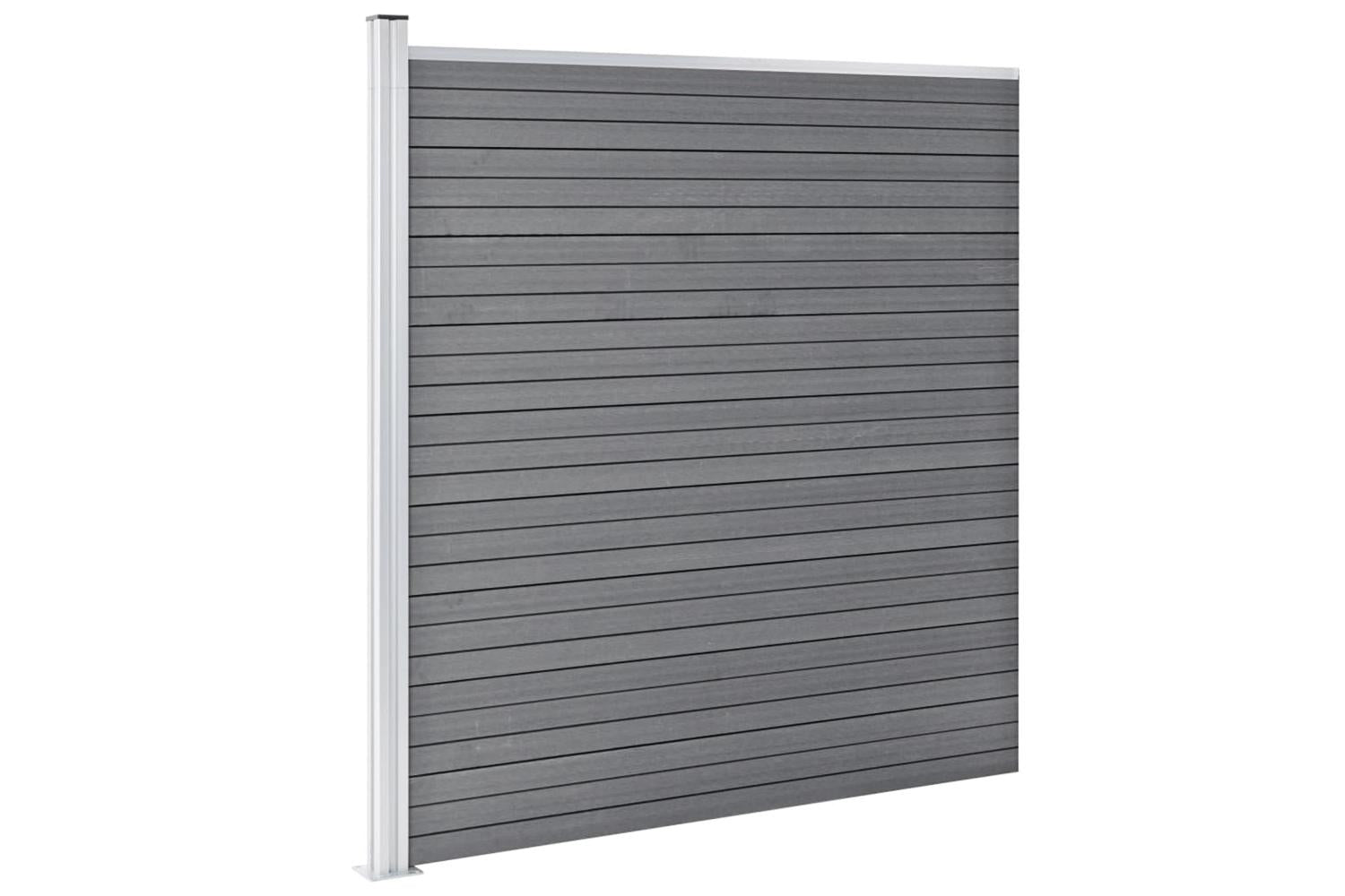 vidaXL 3053234 Wpc Fence Set 2 Square + 1 Slanted 446x186cm Grey-3