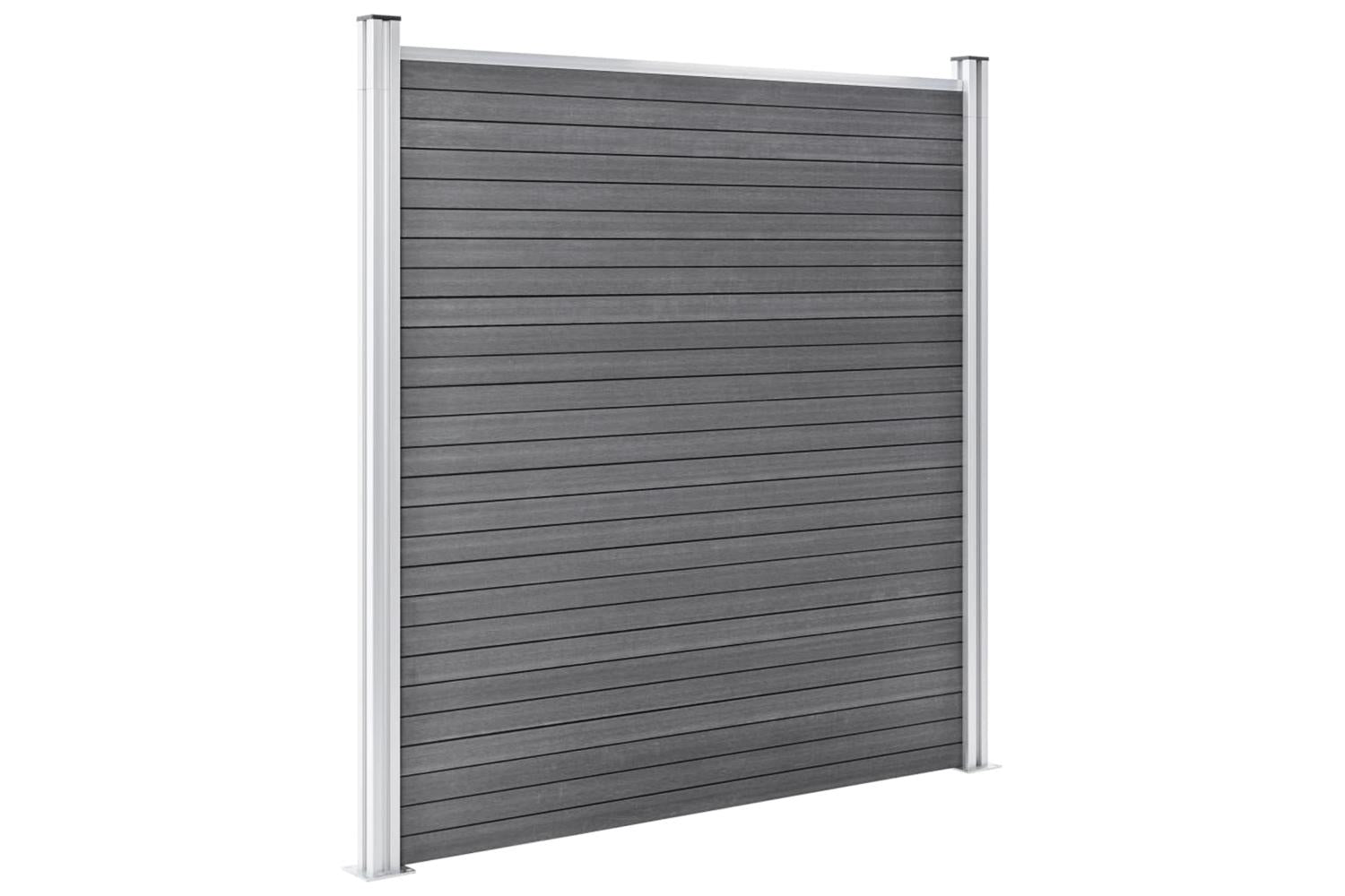 vidaXL 3053234 Wpc Fence Set 2 Square + 1 Slanted 446x186cm Grey-5