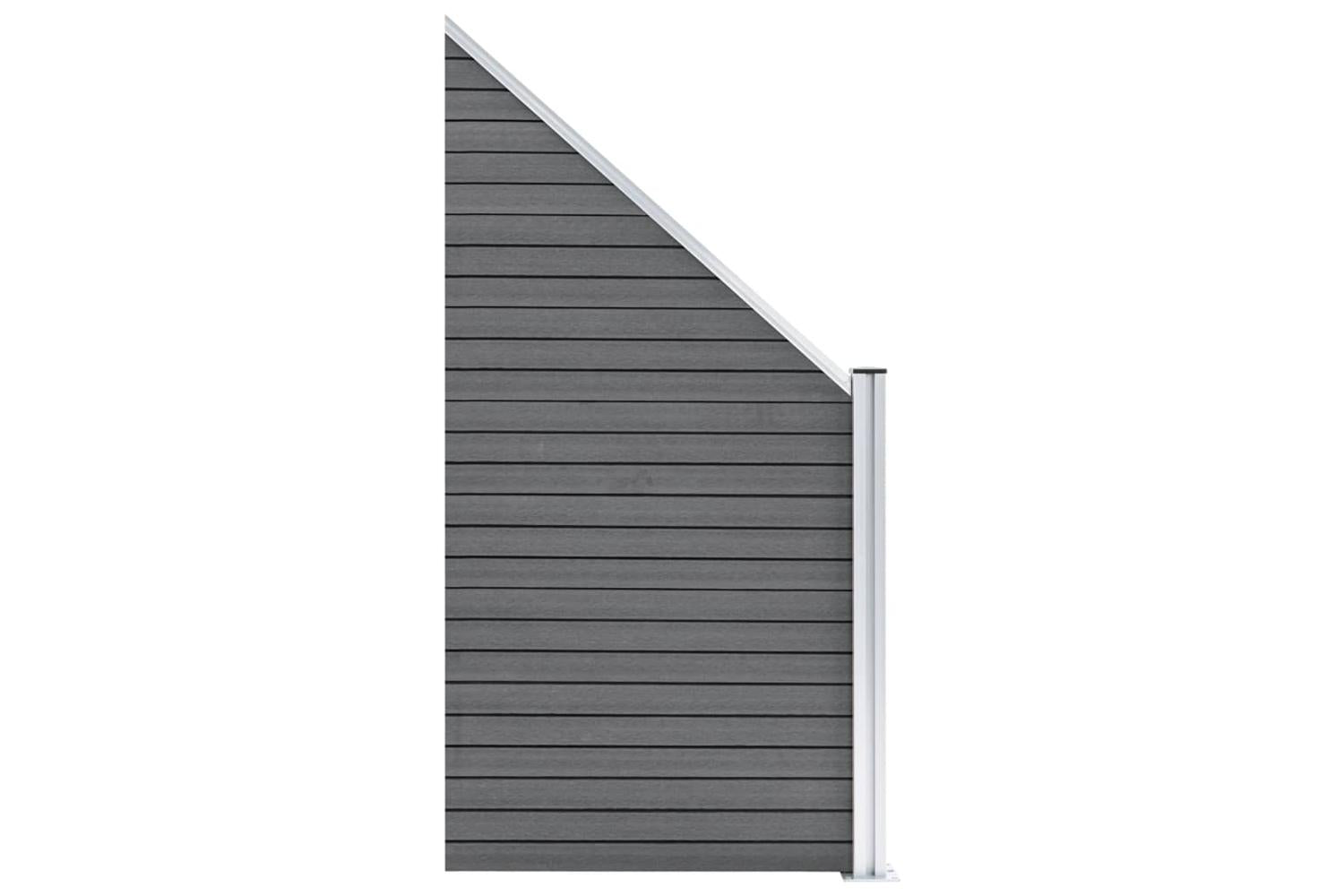 vidaXL 3053234 Wpc Fence Set 2 Square + 1 Slanted 446x186cm Grey-6