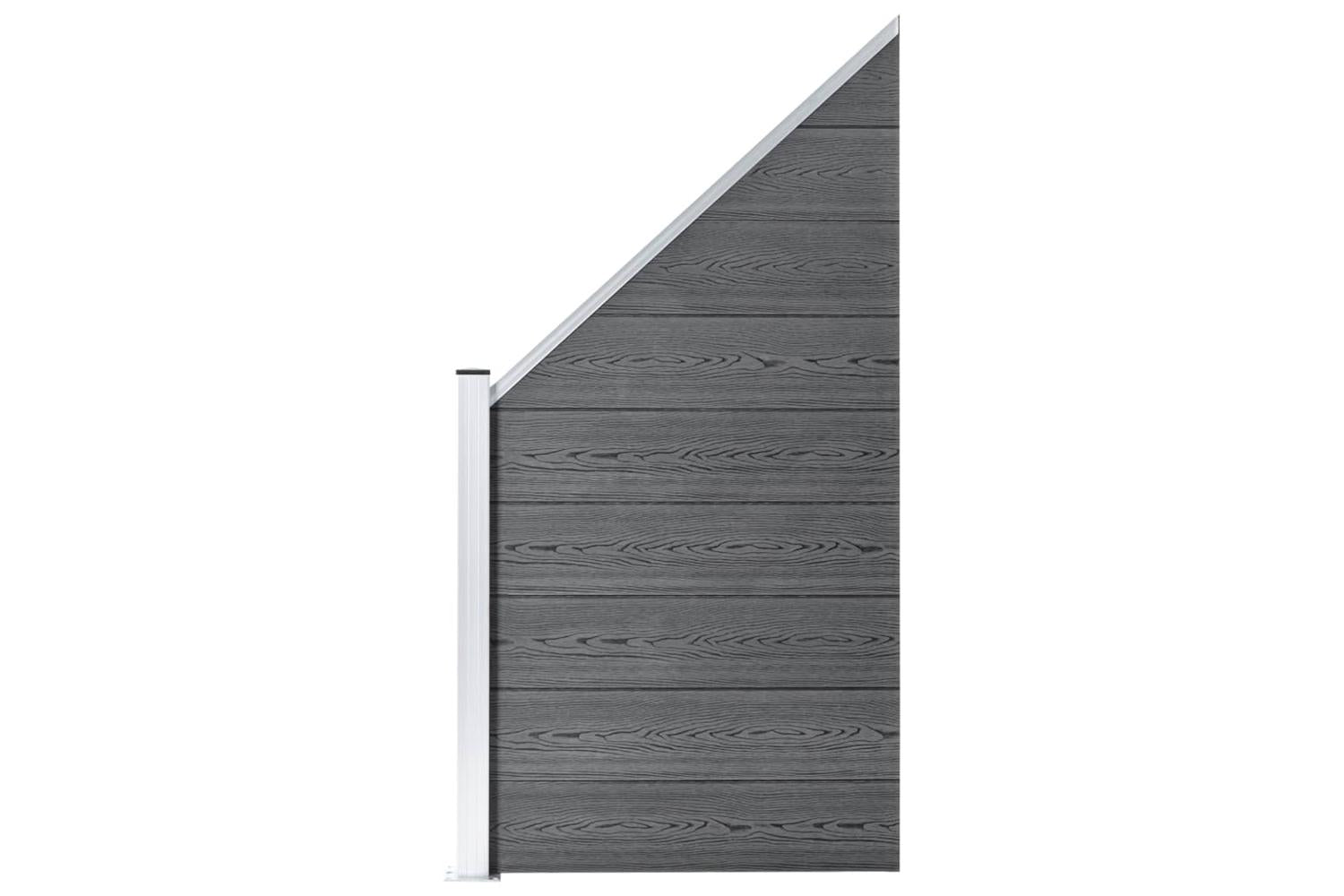 vidaXL 3053234 Wpc Fence Set 2 Square + 1 Slanted 446x186cm Grey-7