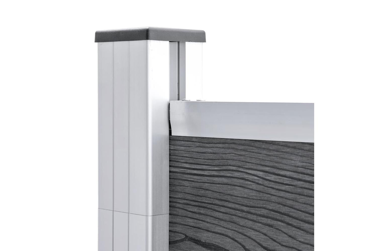 vidaXL 3053241 Wpc Fence Set 9 Square + 1 Slanted 1657x186cm Grey-9