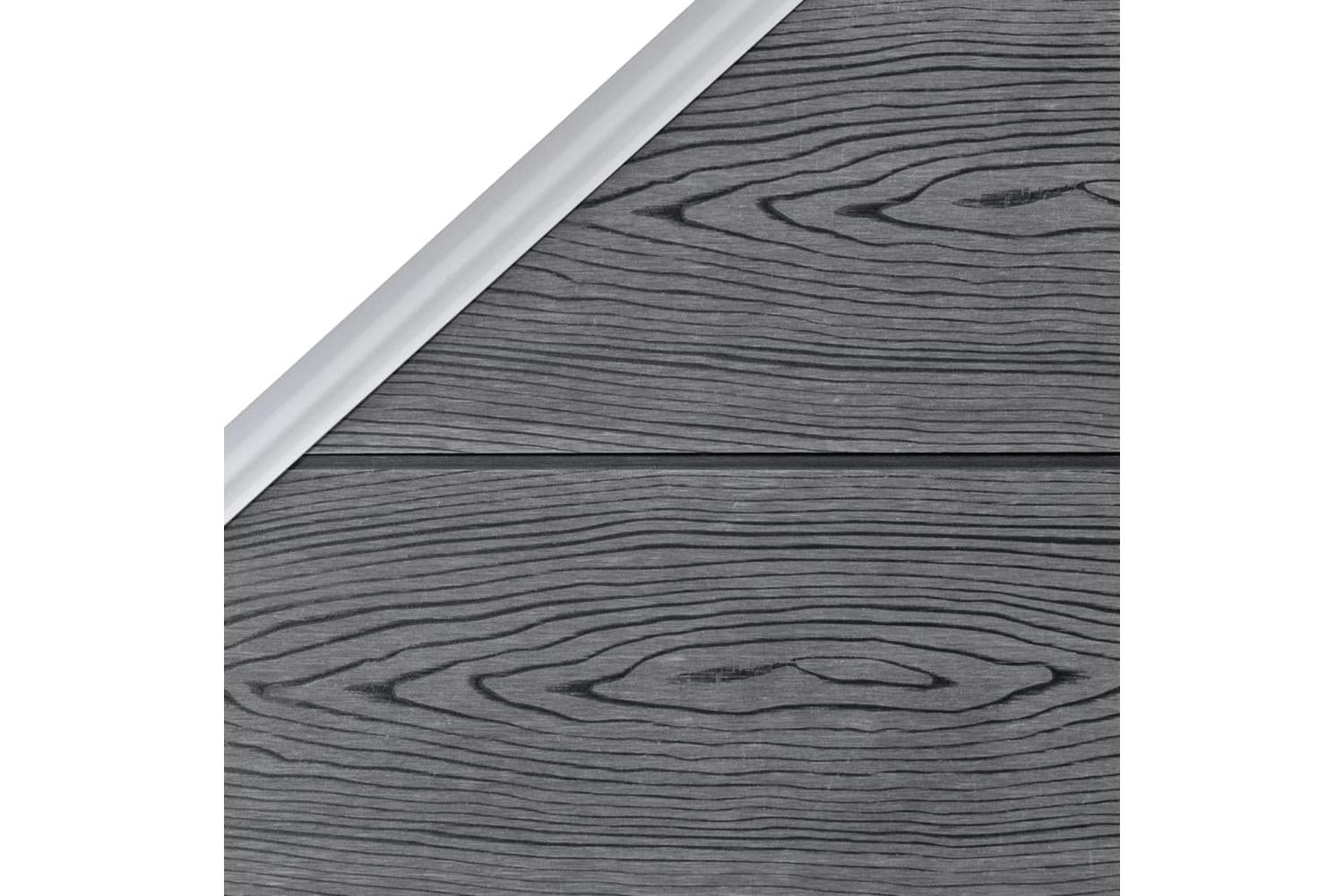 vidaXL 3053241 Wpc Fence Set 9 Square + 1 Slanted 1657x186cm Grey-10