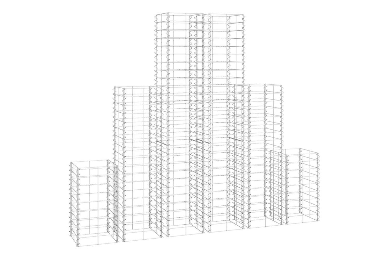 Vidaxl 141049 6 Piece Gabion Set Galvanised Wire-2