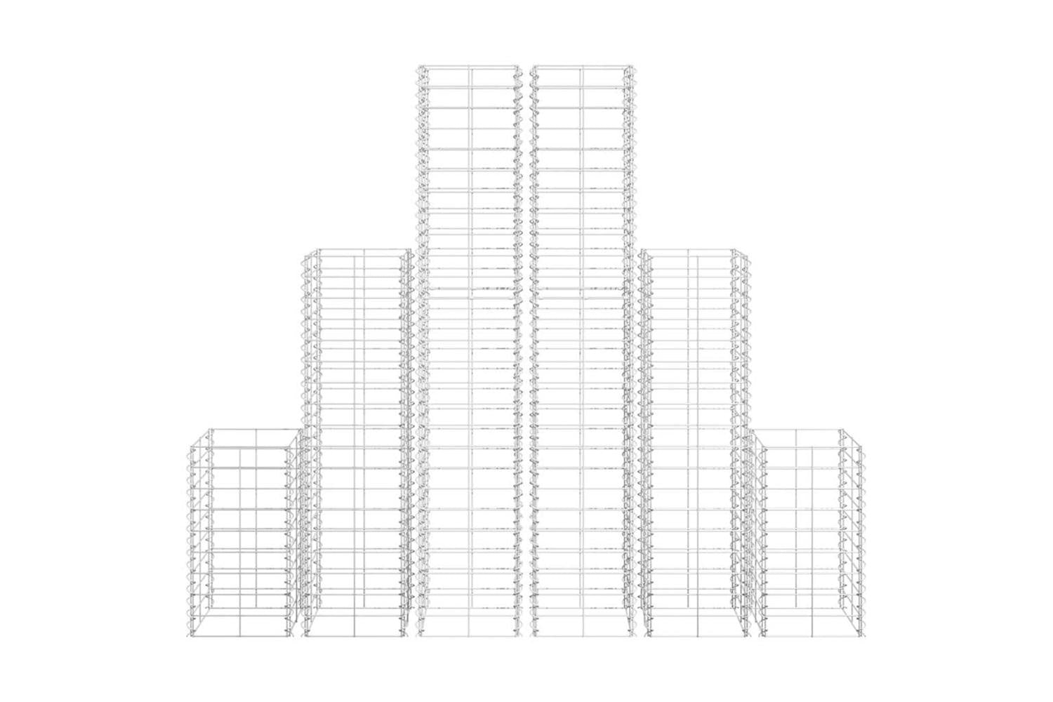 Vidaxl 141049 6 Piece Gabion Set Galvanised Wire-4