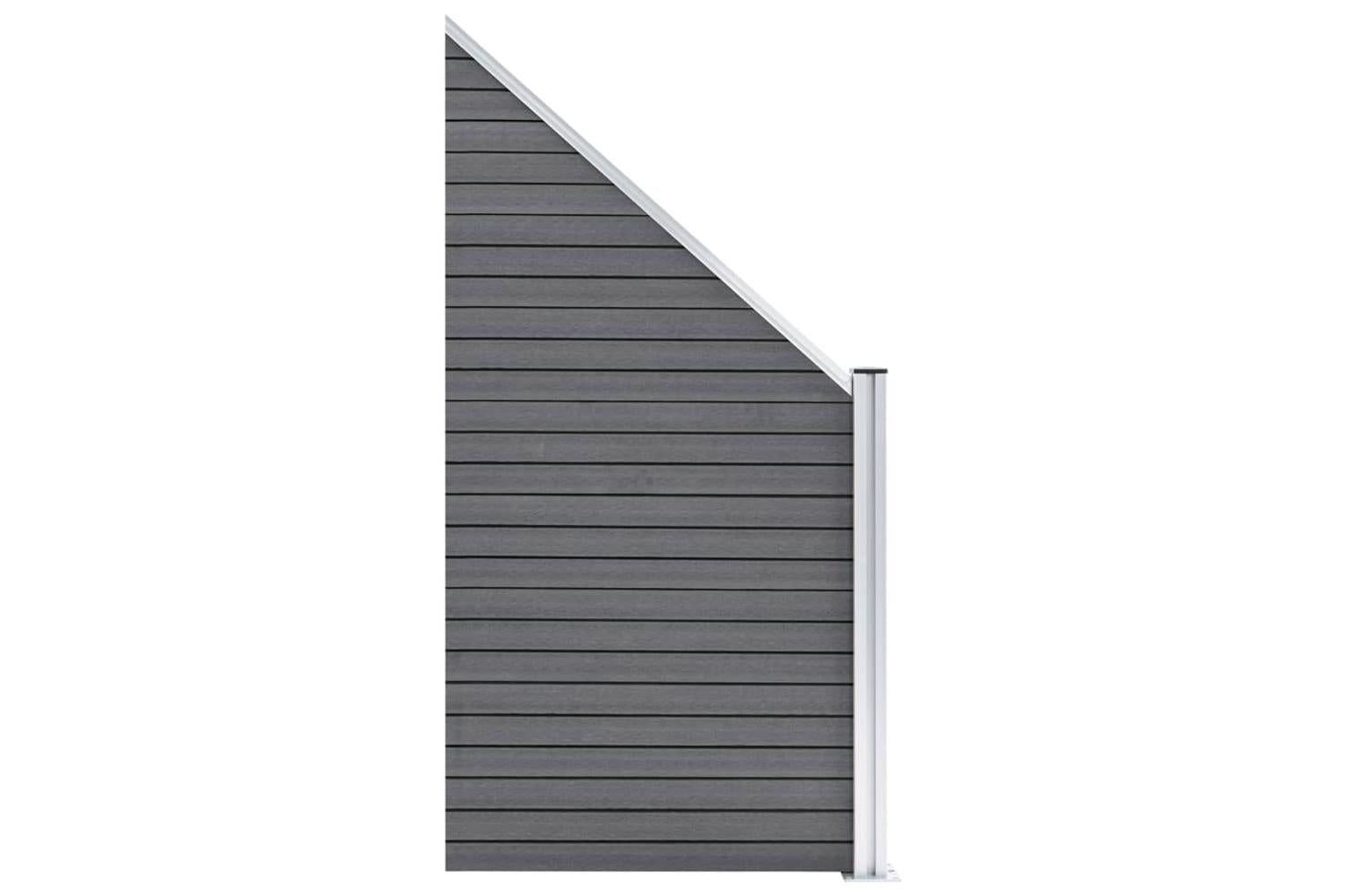 vidaXL 3053236 Wpc Fence Set 4 Square + 1 Slanted 792x186cm Grey-6