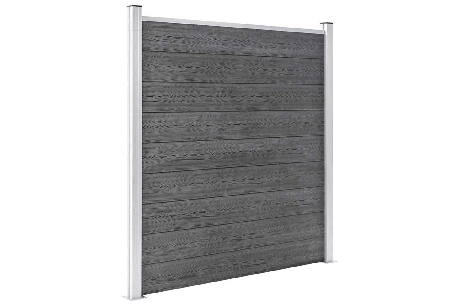 vidaXL 3053235 Wpc Fence Set 3 Square + 1 Slanted 619x186cm Grey-4