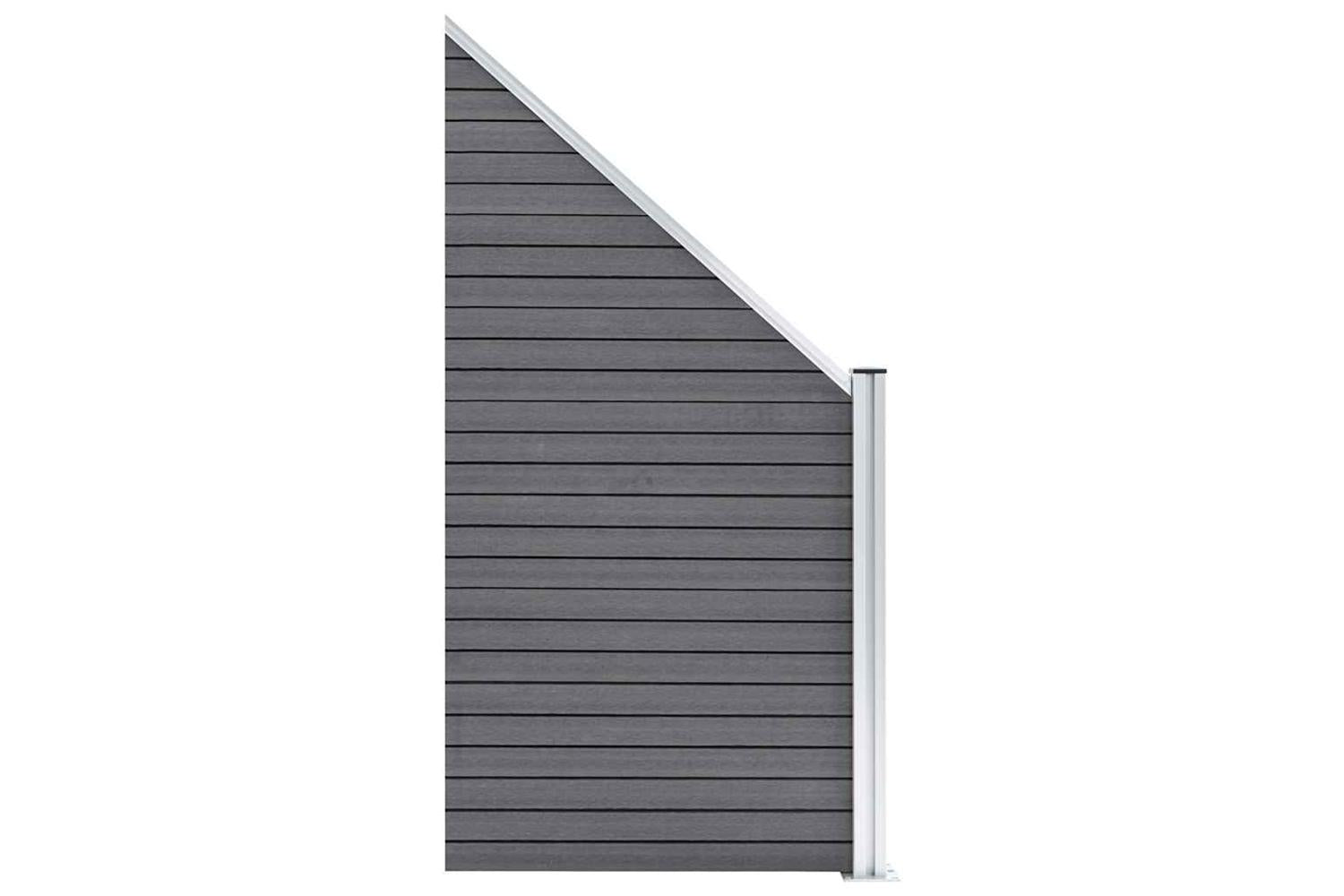 vidaXL 3053235 Wpc Fence Set 3 Square + 1 Slanted 619x186cm Grey-6