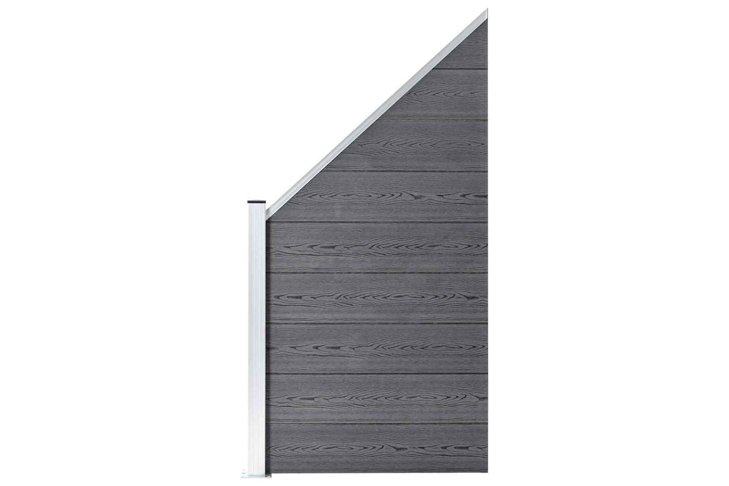 vidaXL 3053235 Wpc Fence Set 3 Square + 1 Slanted 619x186cm Grey-7