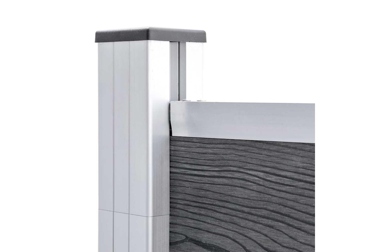vidaXL 3053235 Wpc Fence Set 3 Square + 1 Slanted 619x186cm Grey-9