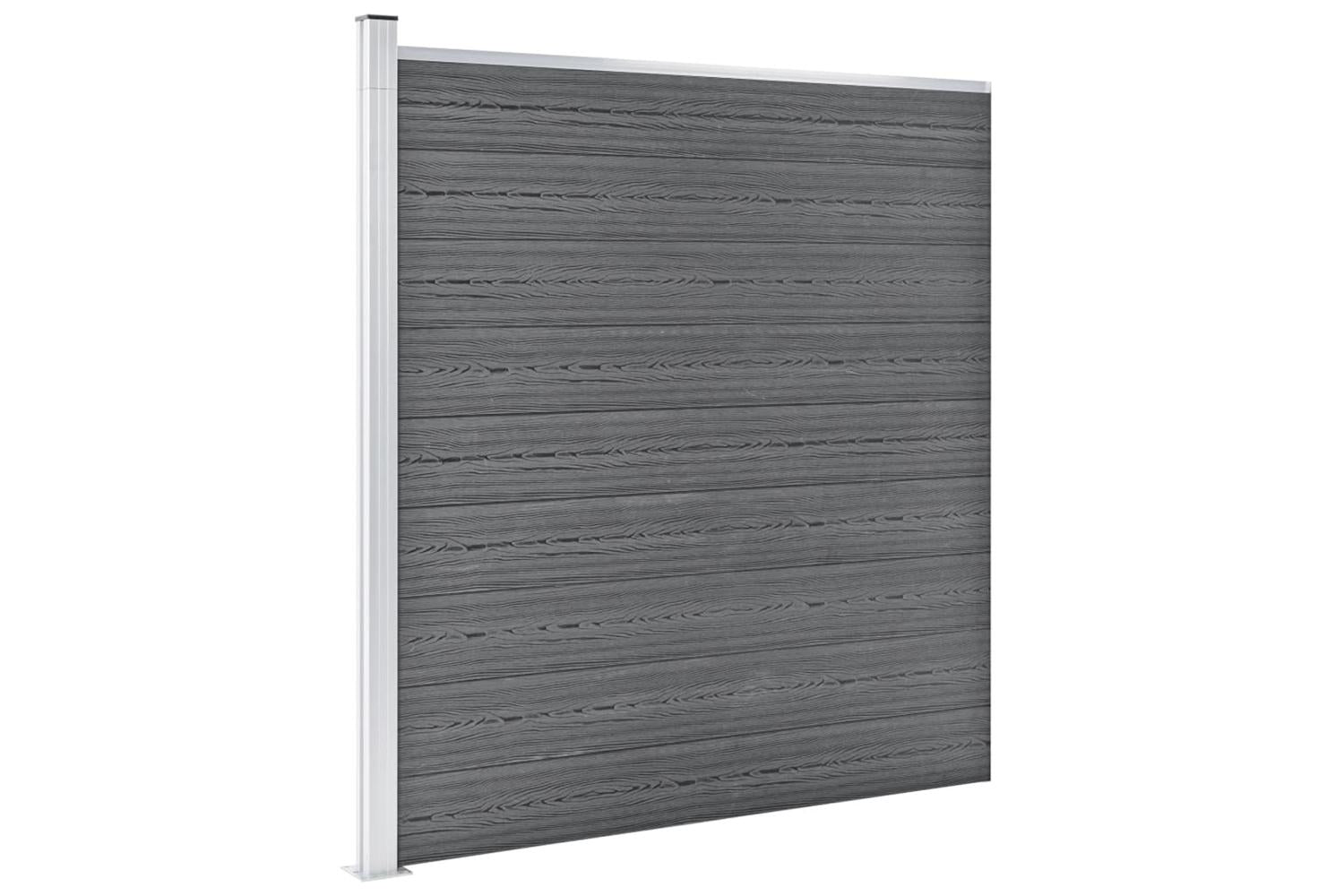 vidaXL 3053238 Wpc Fence Set 6 Square + 1 Slanted 1138x186cm Grey-2