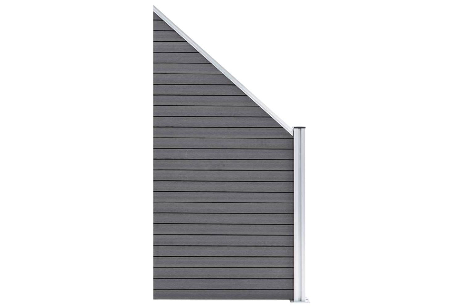 vidaXL 3053238 Wpc Fence Set 6 Square + 1 Slanted 1138x186cm Grey-6